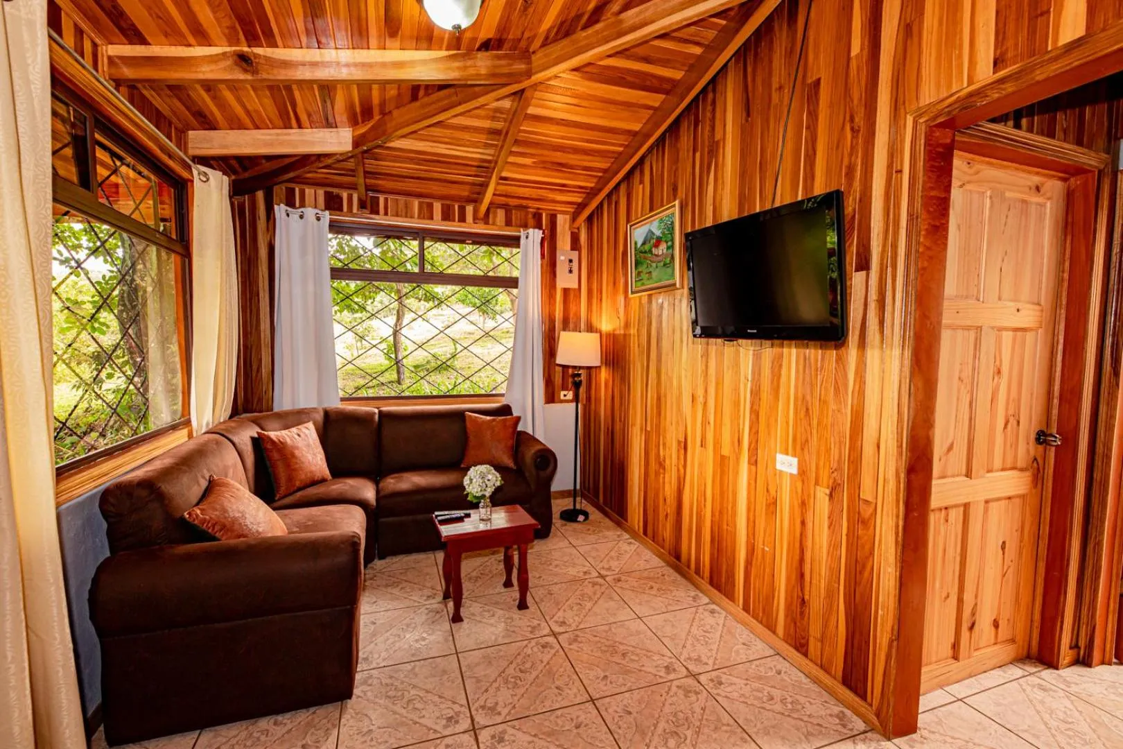 Living room in Cabañas La Pradera