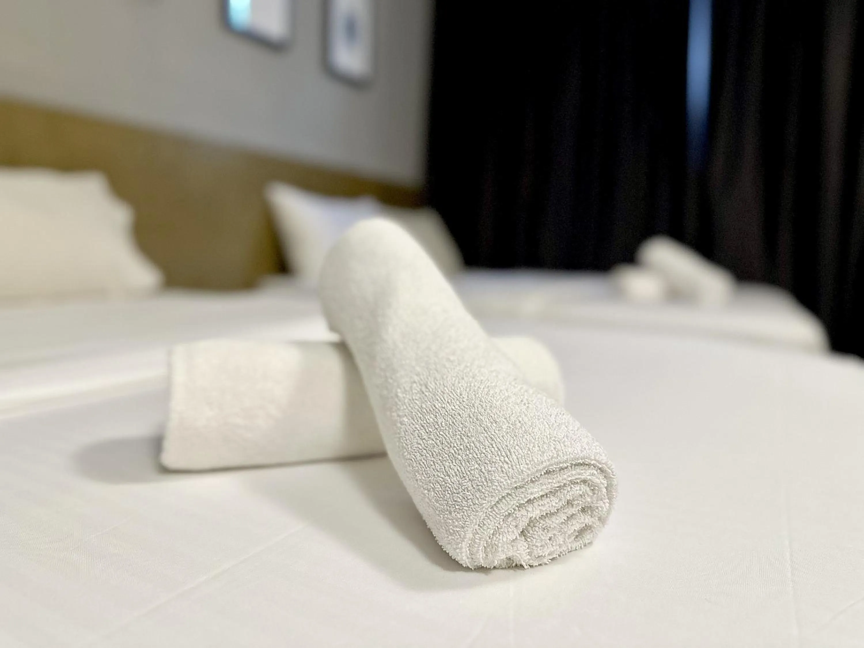 towels, Bed in # Hashtag Hotel - Self Check in