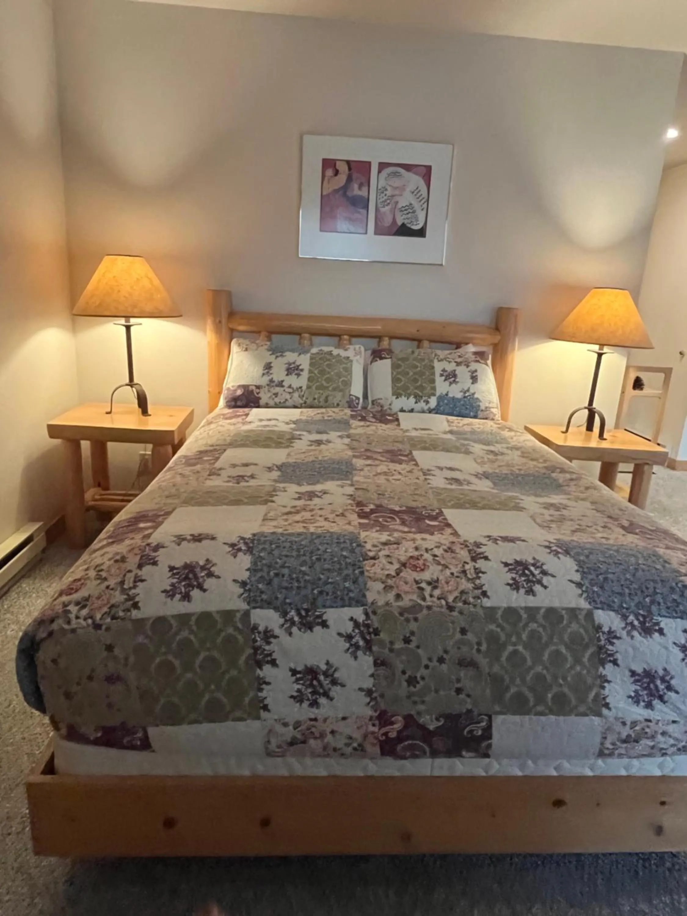 Bed in River Run Inn