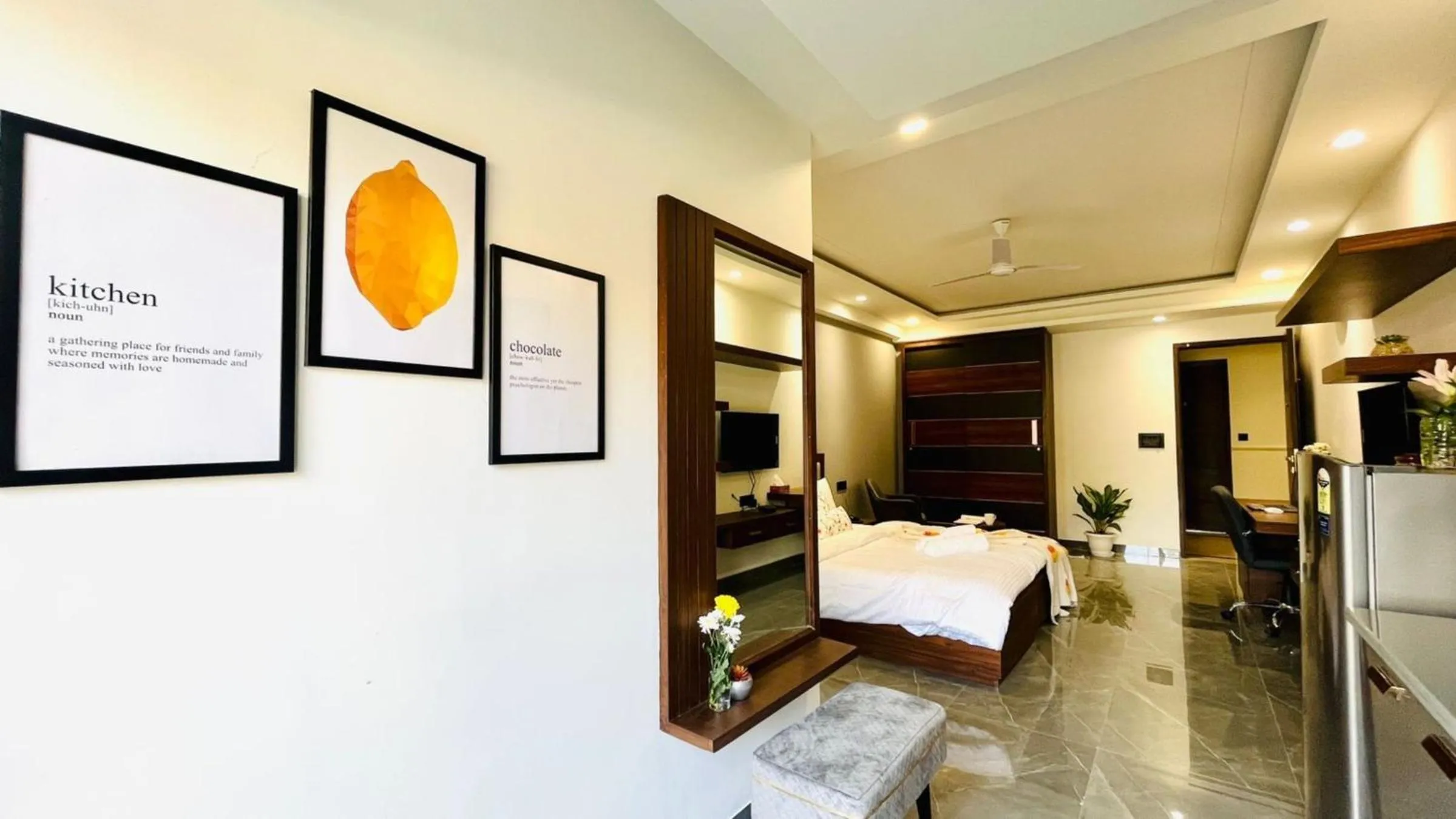 kitchen, Bed in ZEN Studios - DLF CyberCity Gurgaon