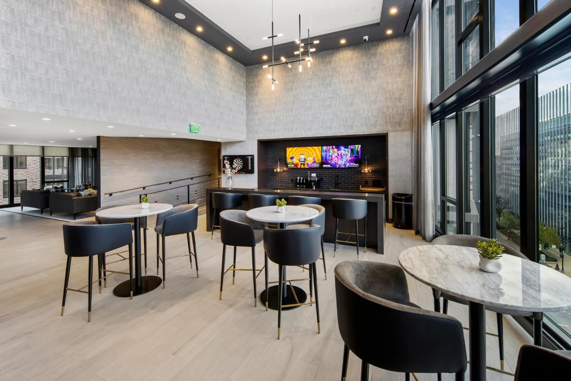 Communal kitchen in Global Luxury Suites at Capitol Hill