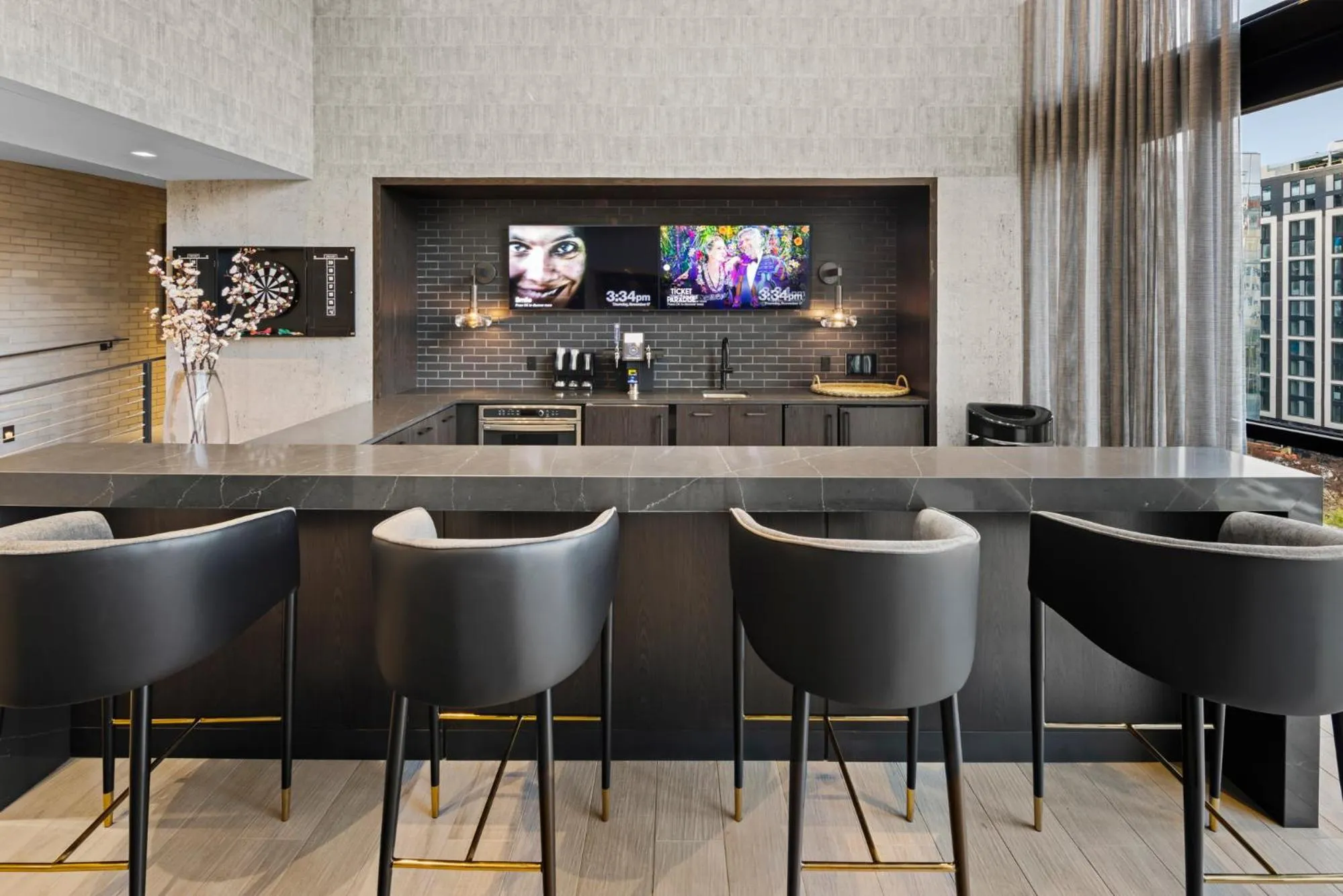 Communal kitchen in Global Luxury Suites at Capitol Hill