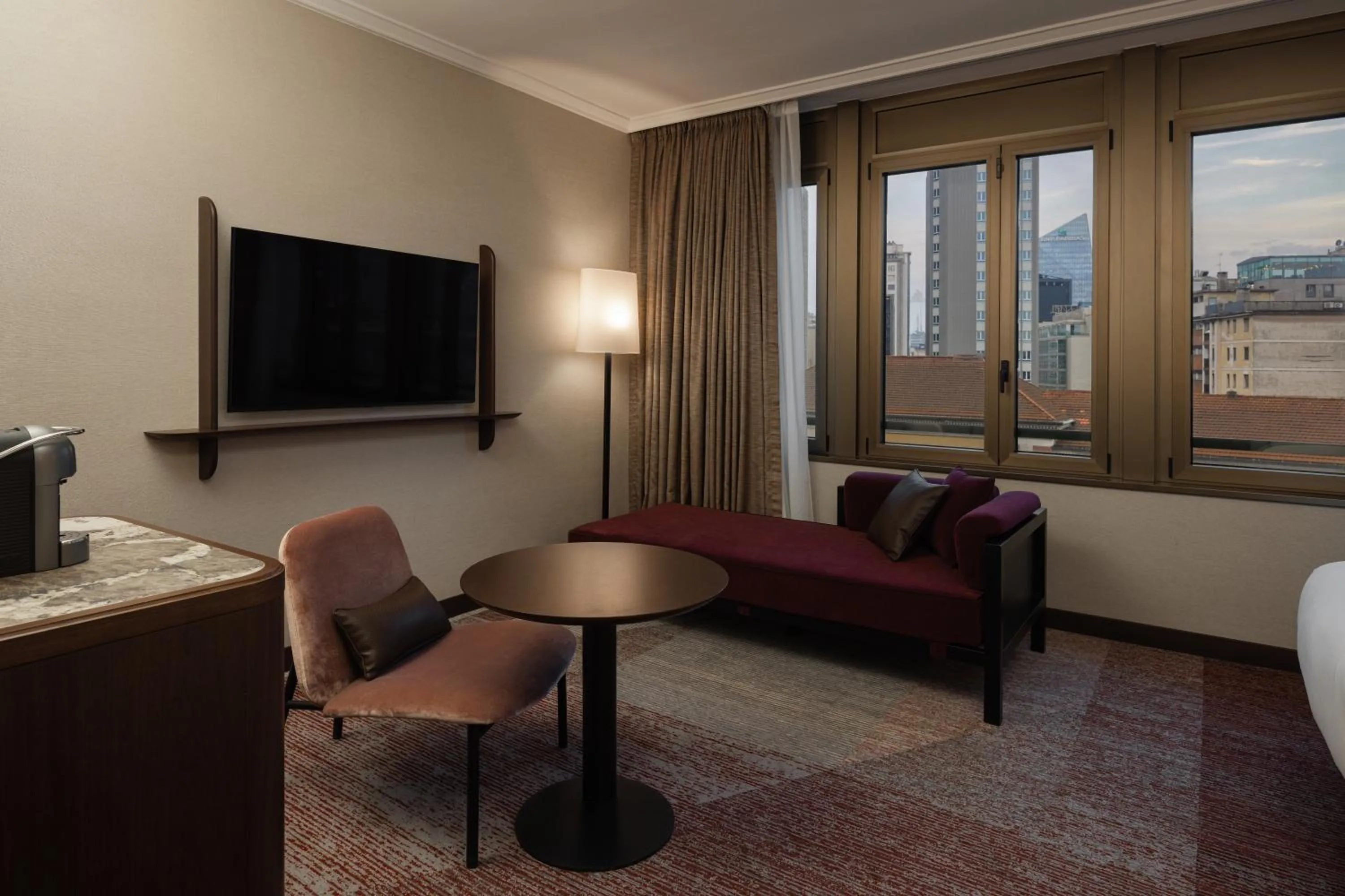 Seating area in Hilton Milan