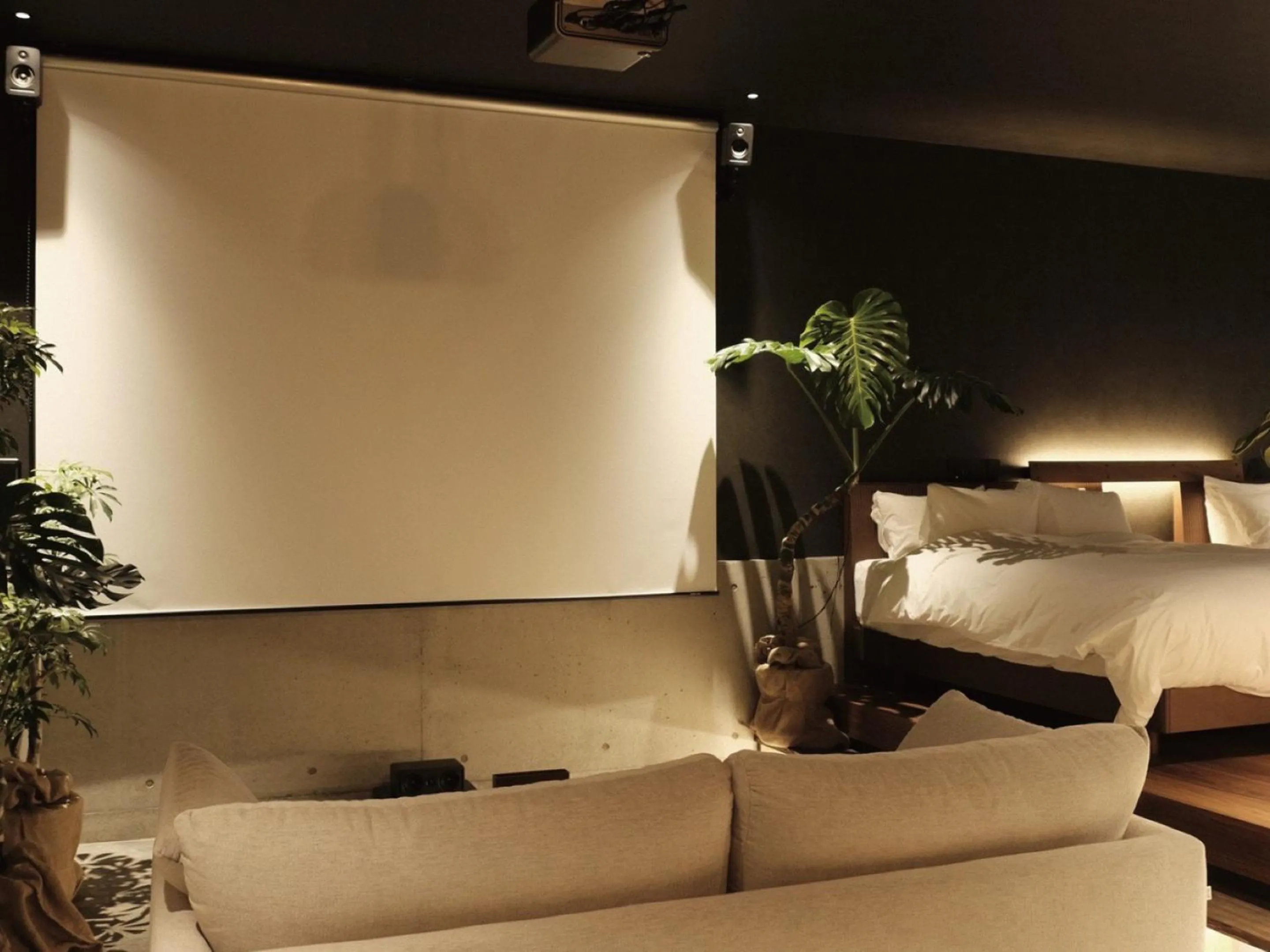 Living room, Bed in LAVA SAUNA &VILLA