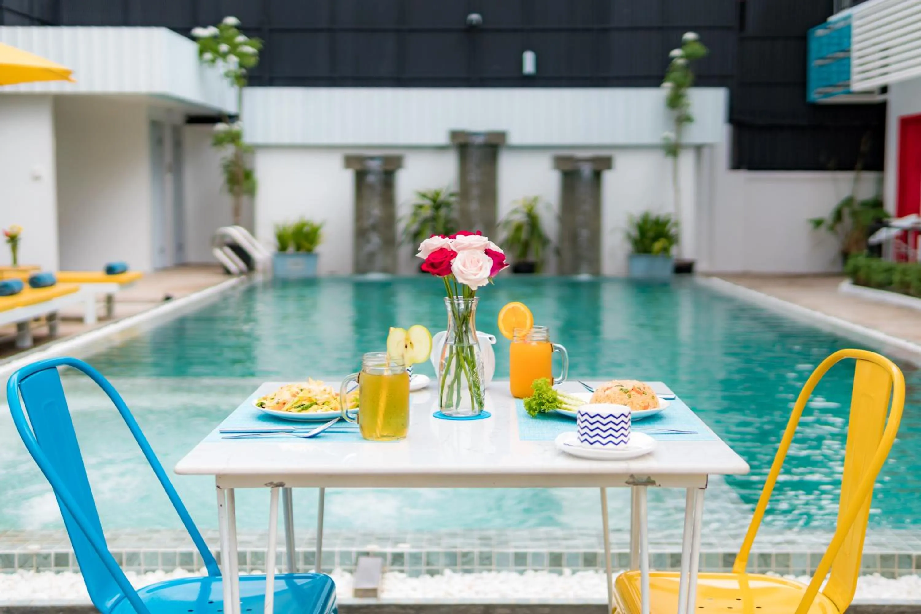 Dining area in Glow Inn Siem Reap