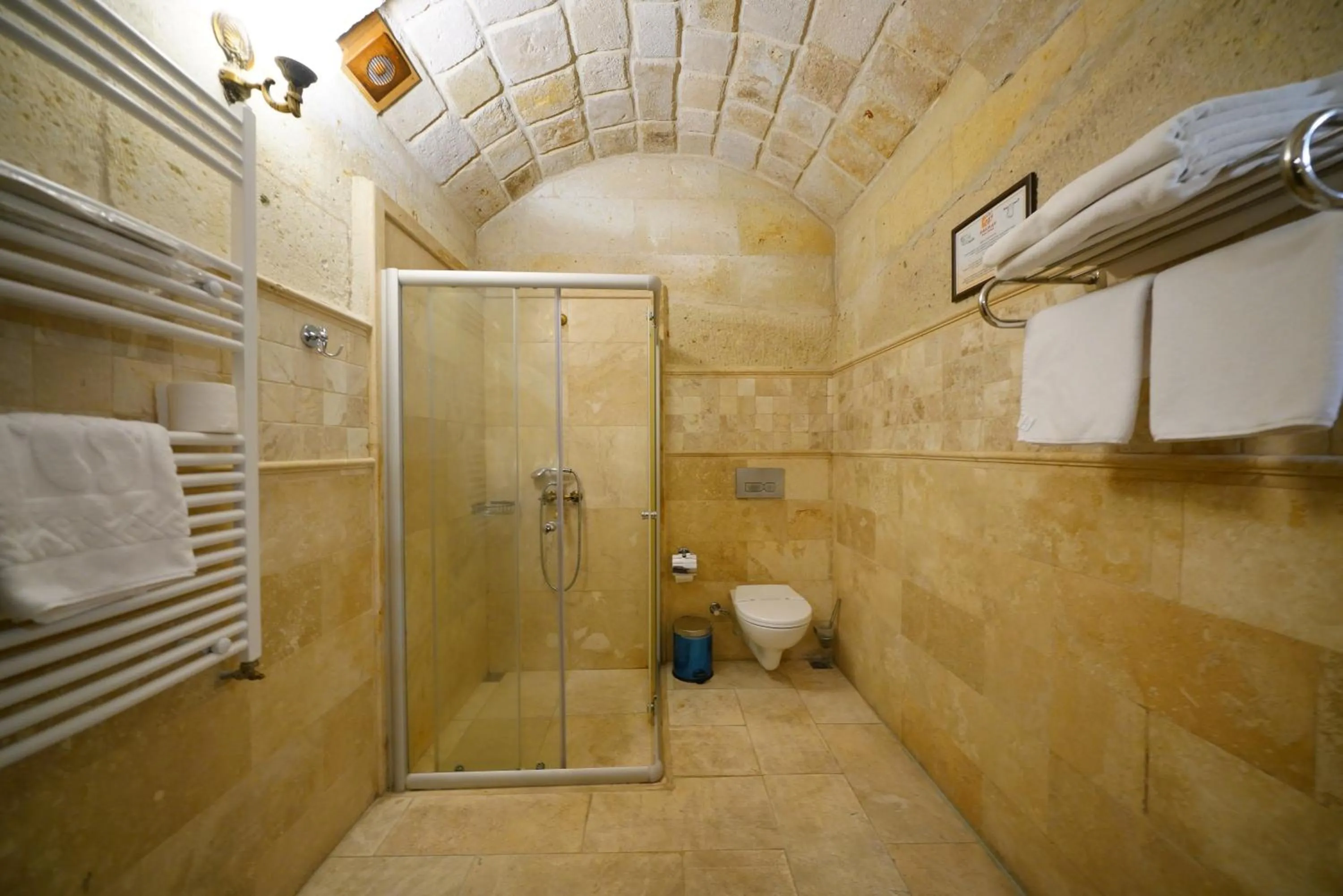 Shower in Harman Cave Hotel