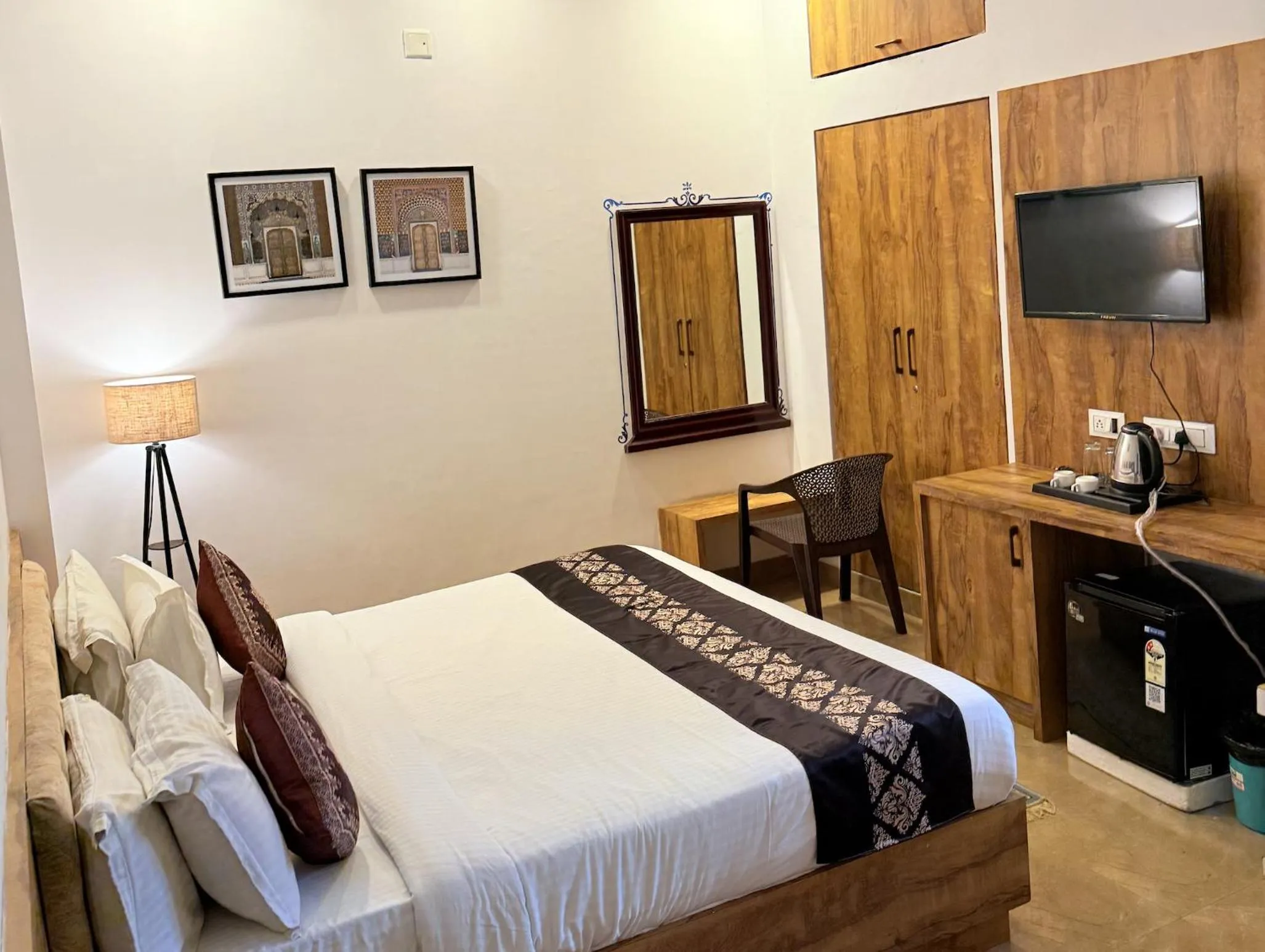 Bed in Hotel Haridas Haveli Udaipur