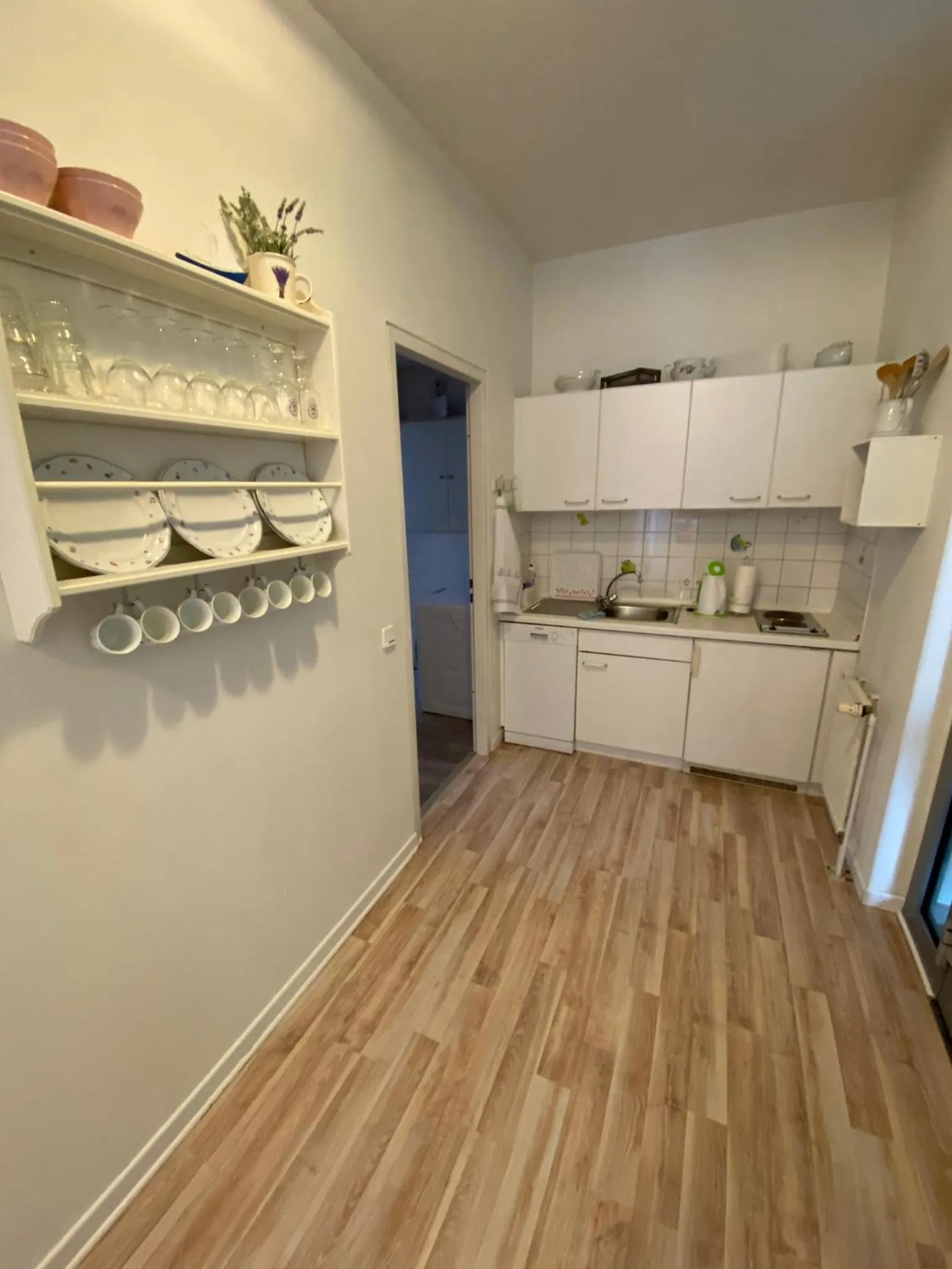 Kitchen or kitchenette in Gästehaus Lavendel