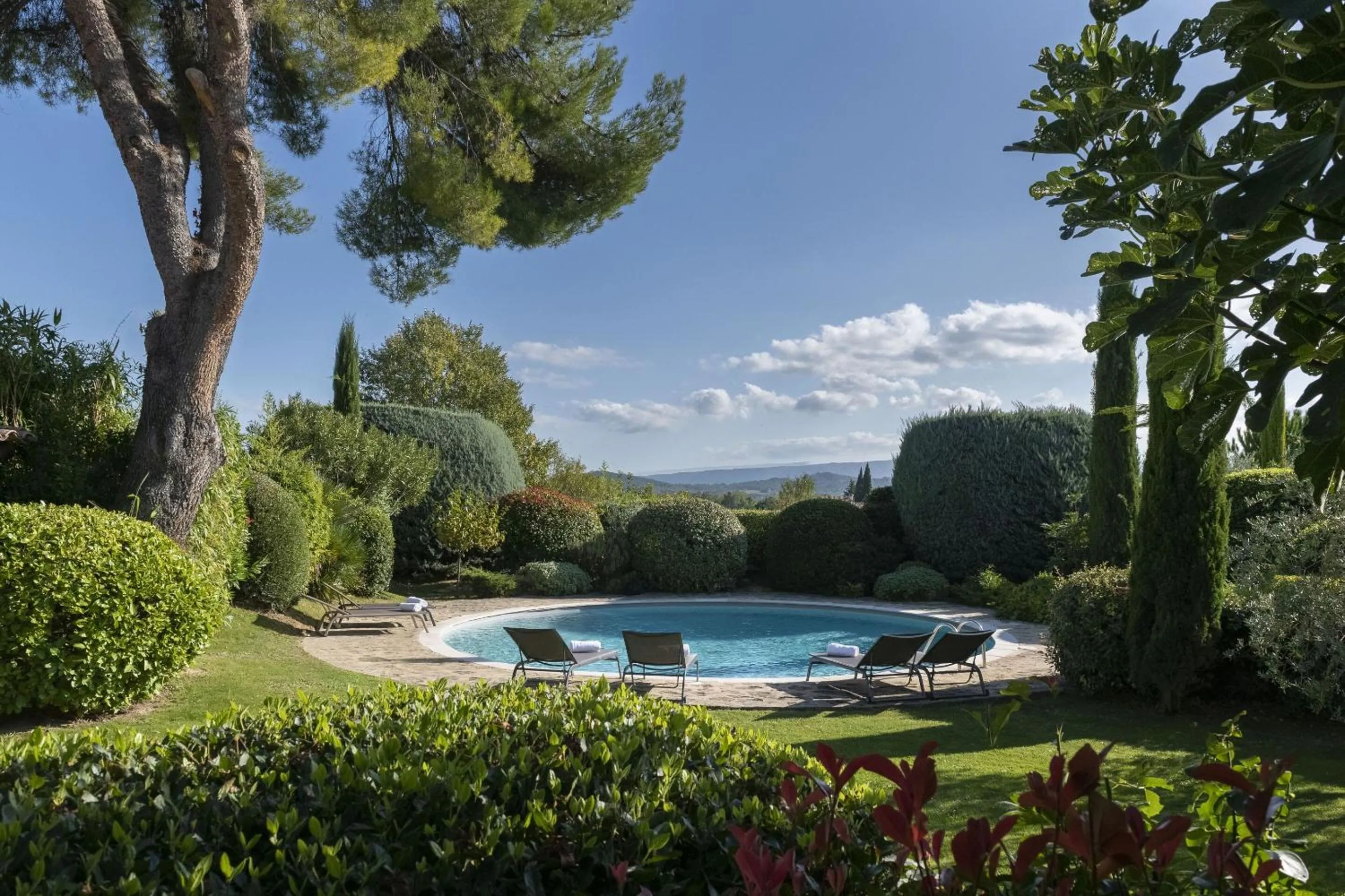 Pool view in Mas De Rosemarie
