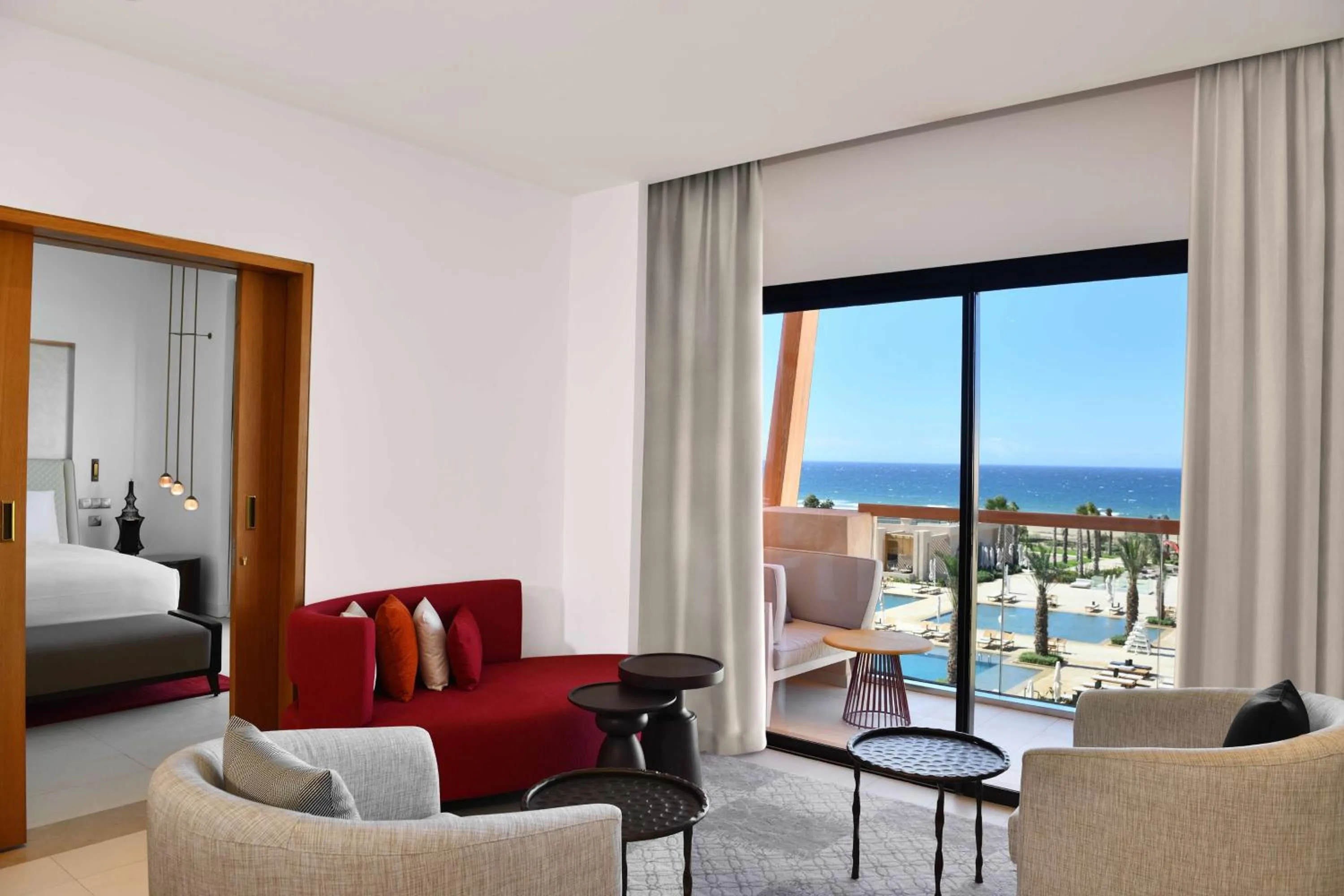 Living room, Bed in Hilton Taghazout Bay Beach Resort & Spa
