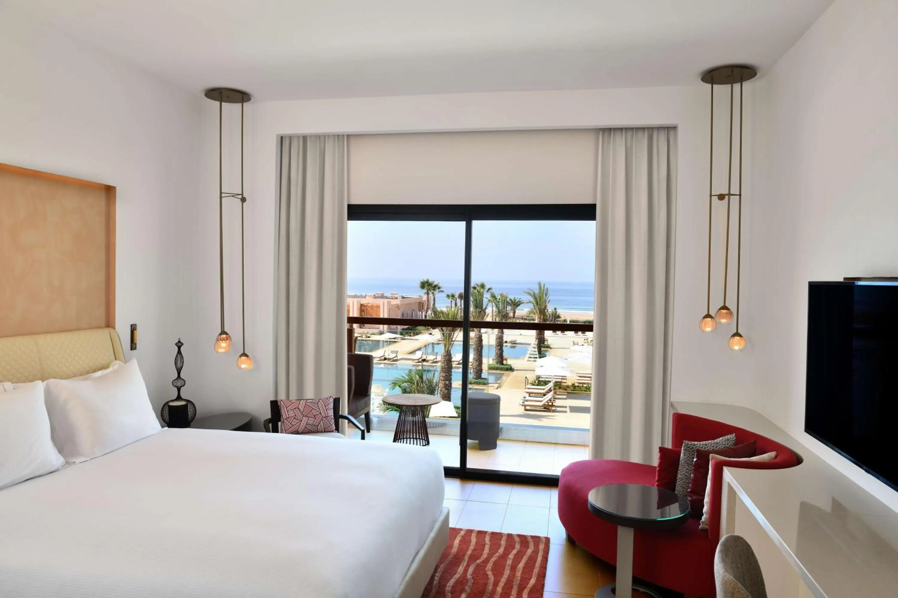 Living room, Bed in Hilton Taghazout Bay Beach Resort & Spa
