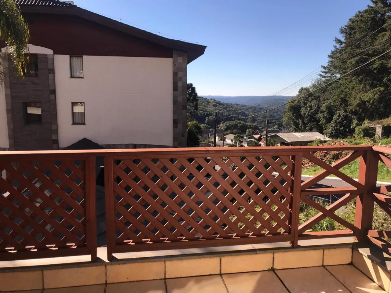 Balcony/Terrace in Flat em Gramado