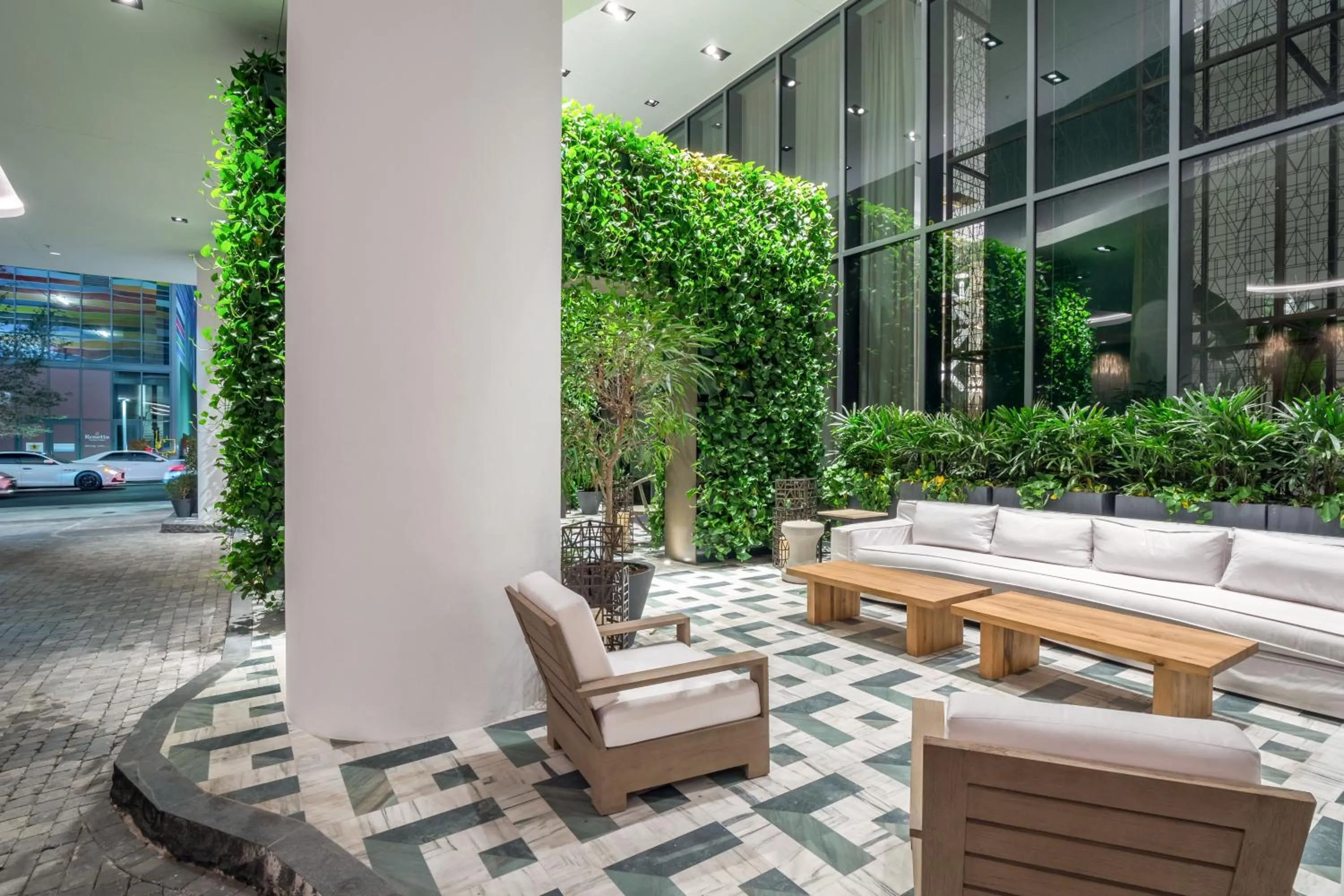 Facade/entrance in Suites at SLS Lux Brickell managed by CE