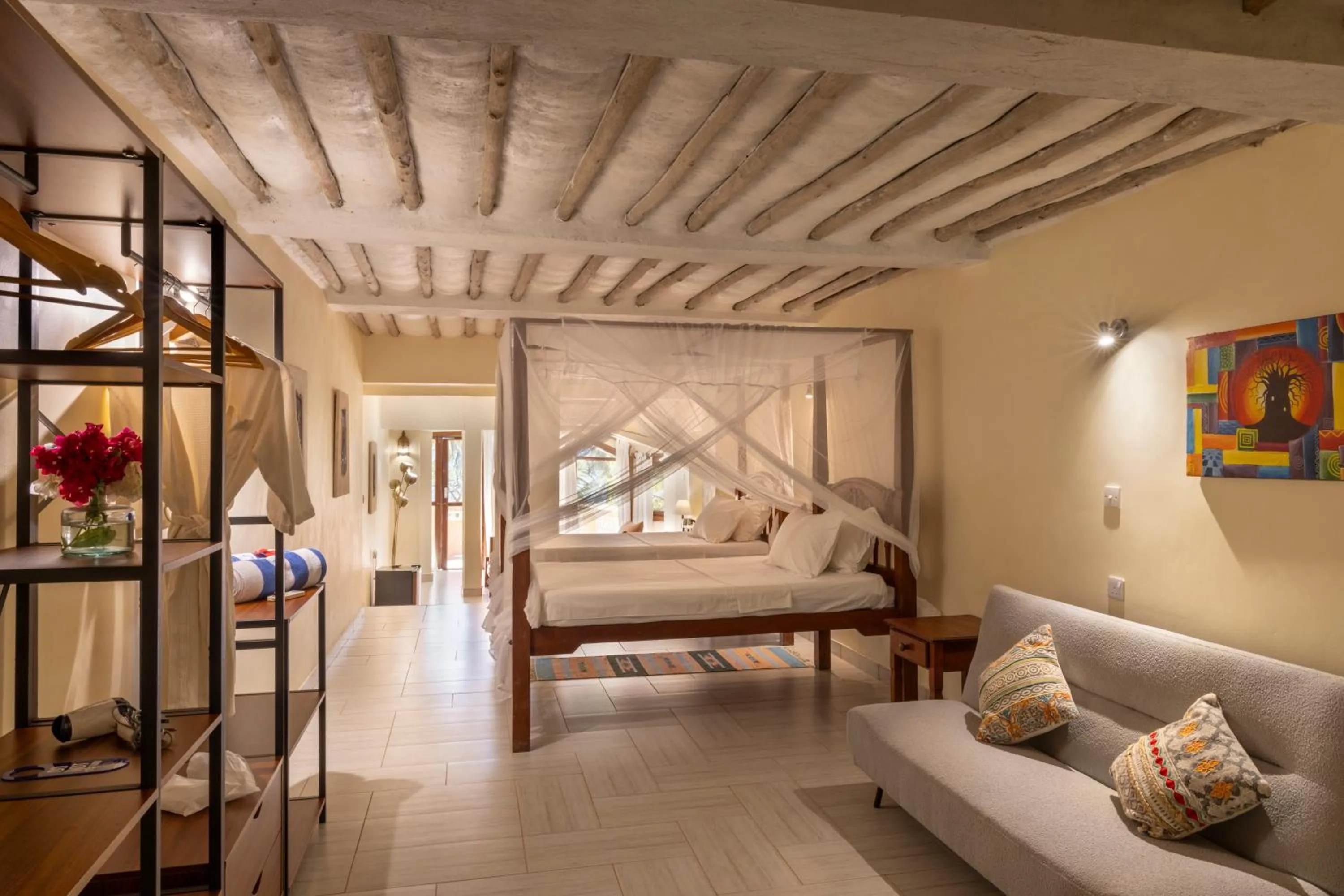 Bed in Blue Marlin Beach Hotel