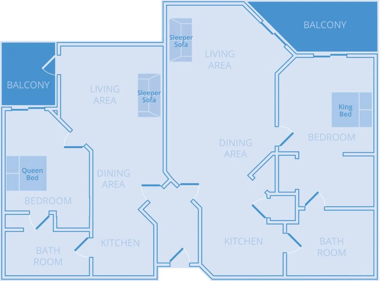 Floor plan in Vacation Village at Weston, Fort Lauderdale