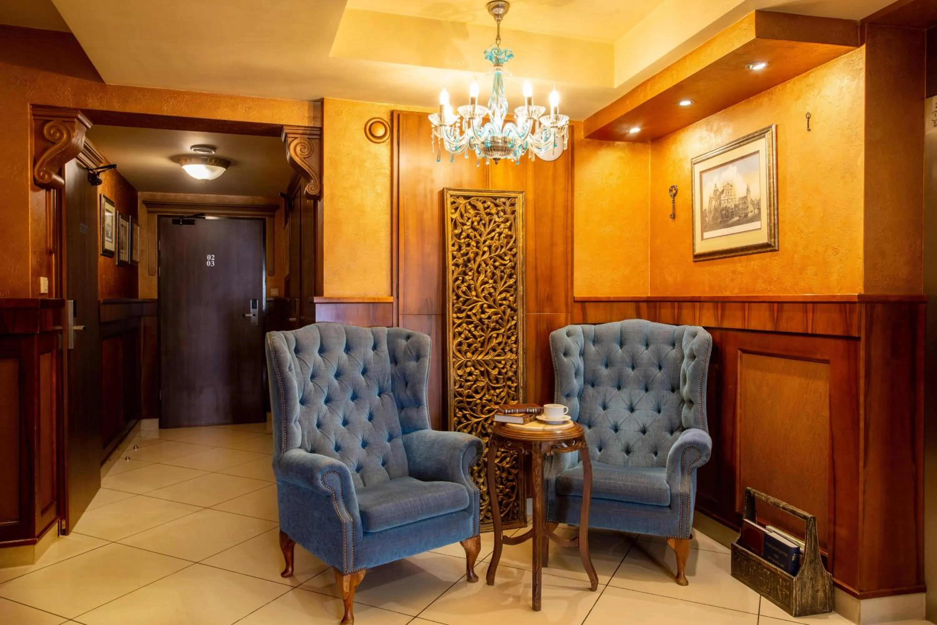 Seating area in David Boutique Hotel