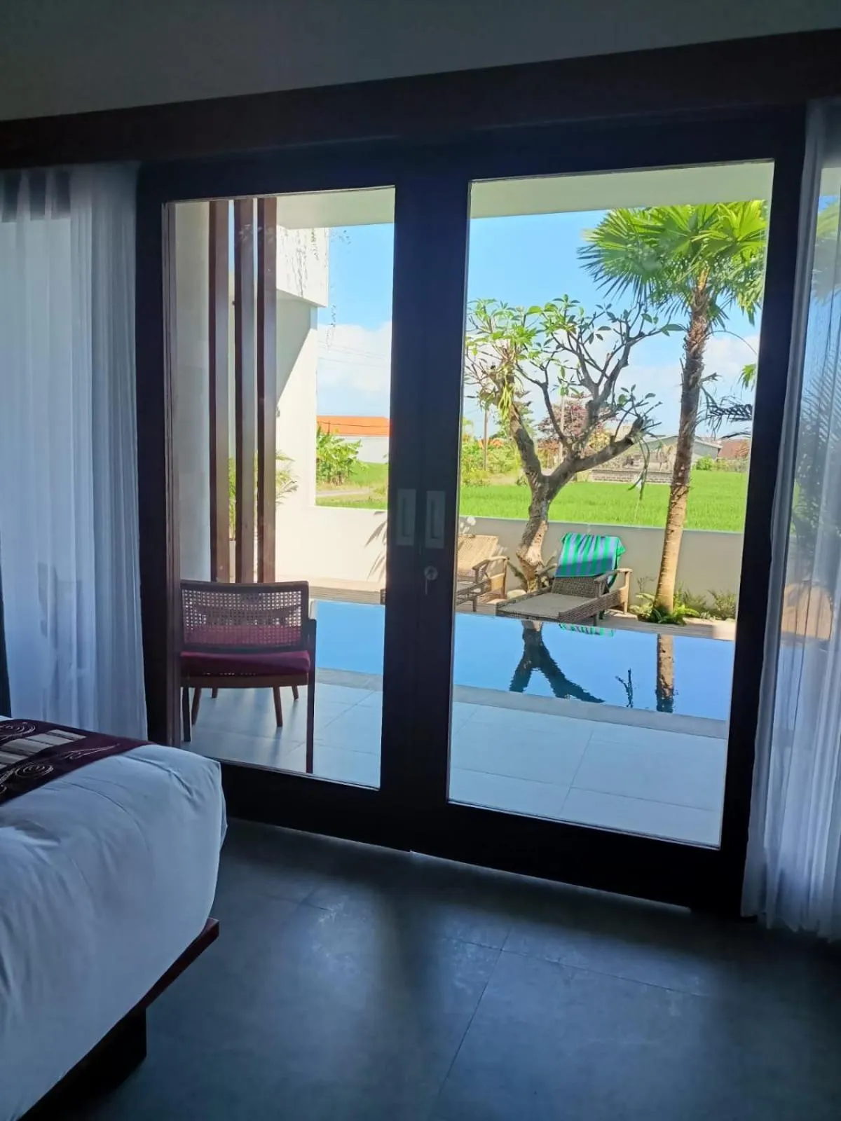 Pool view, Bed in The Kd Suites & Coffee Shop