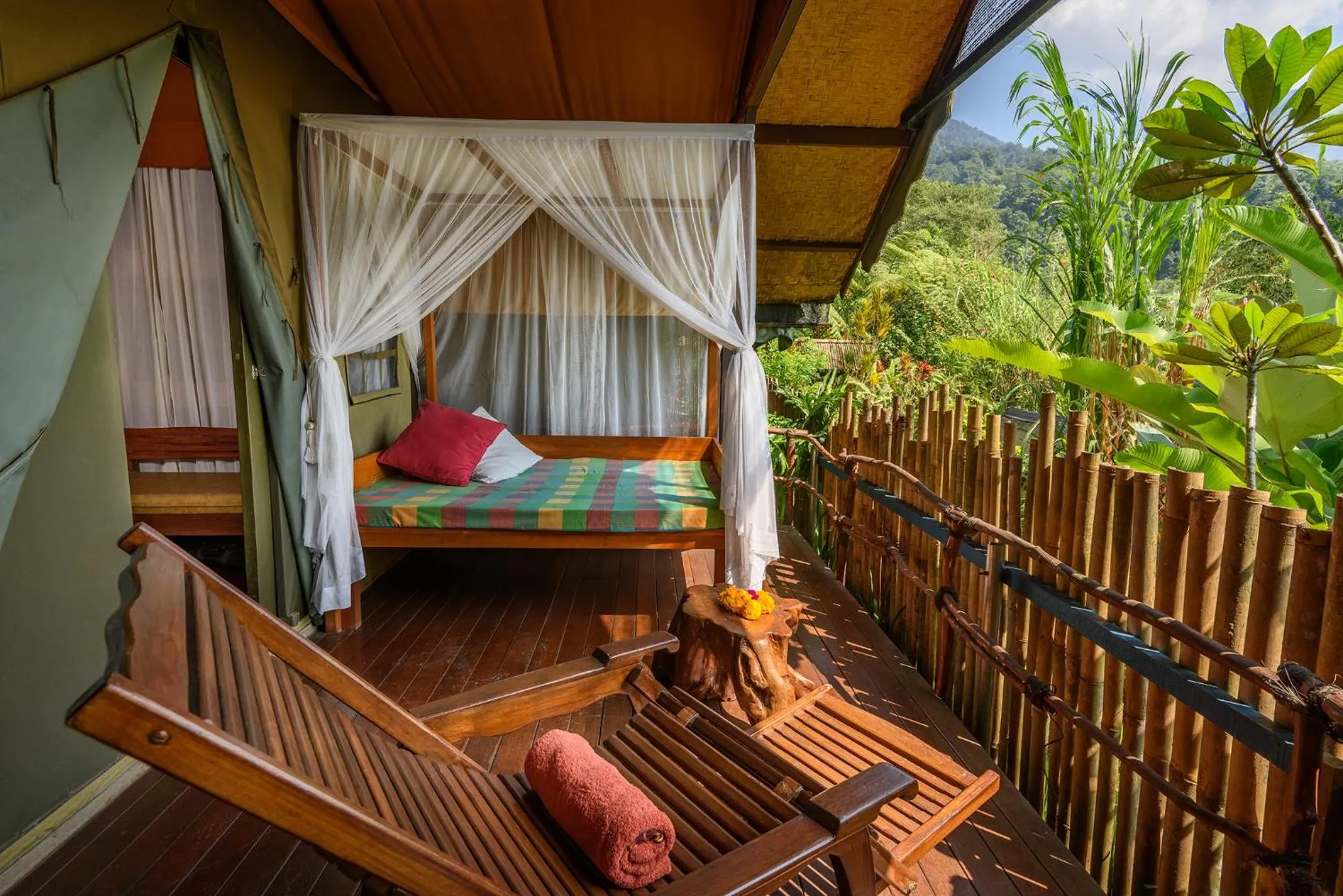 Bed in Sang Giri Mountain Tent Resort