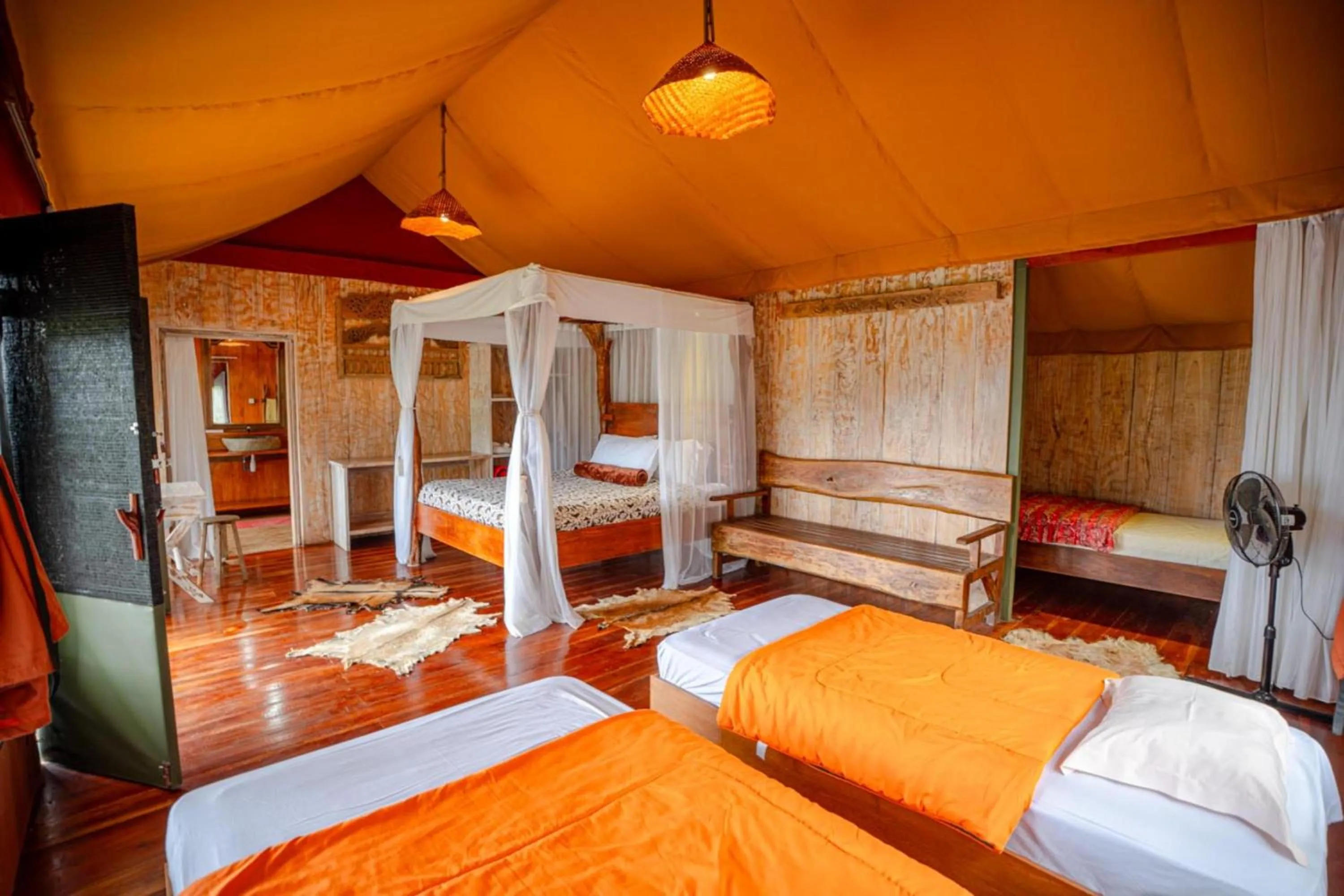 Bed in Sang Giri Mountain Tent Resort