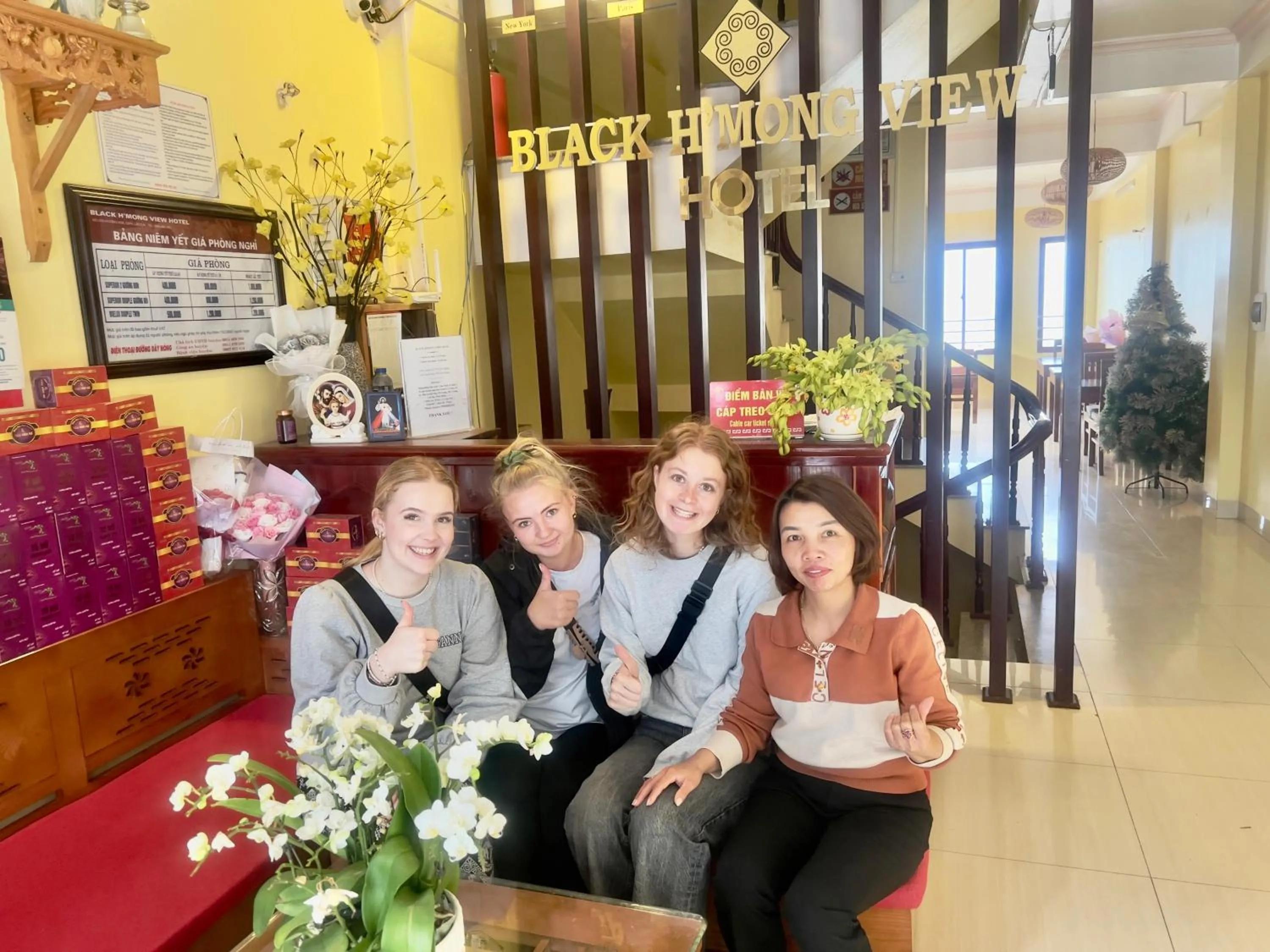 group of guests in Black Hmong View hotel