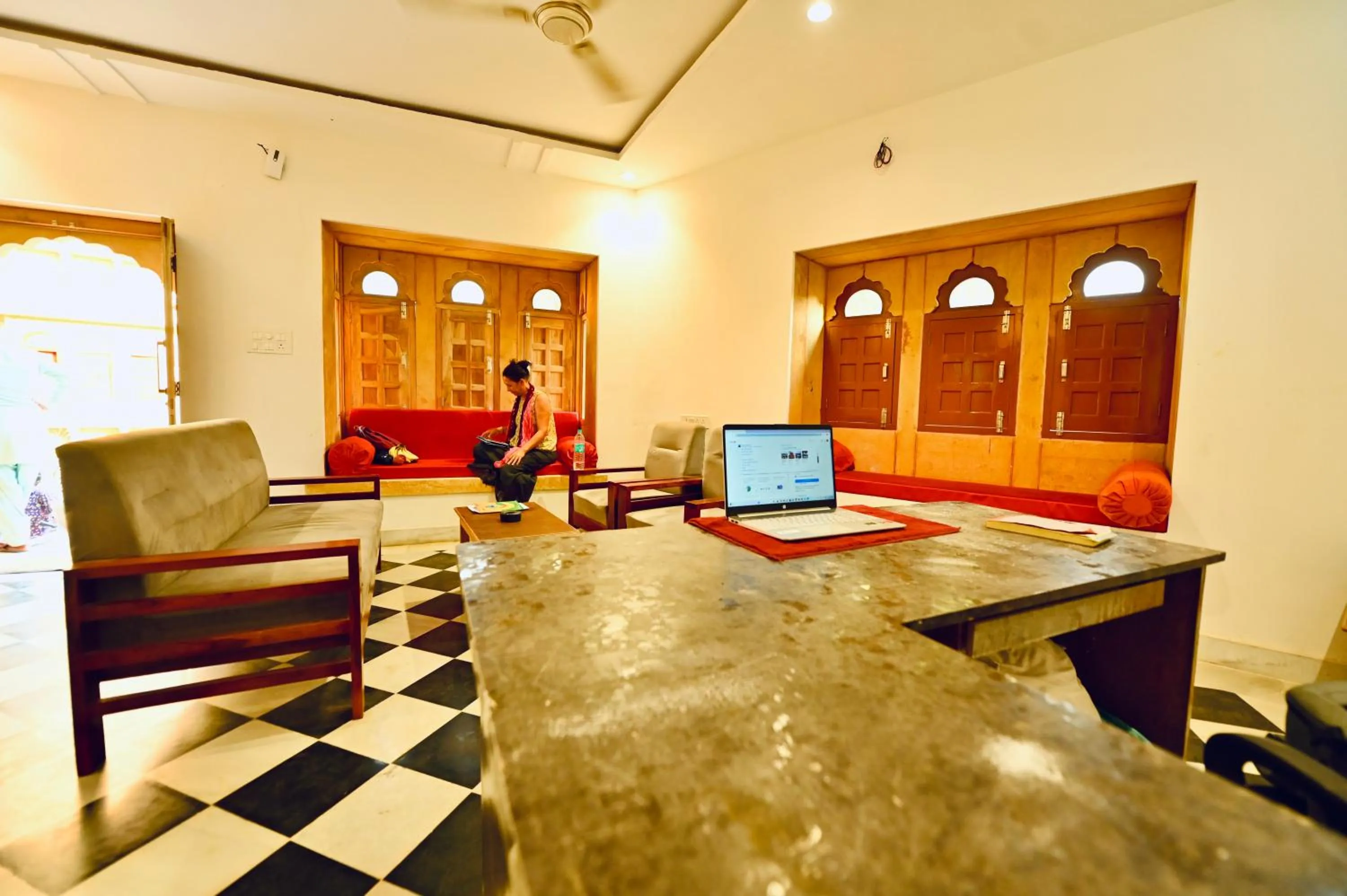 Lobby or reception in kings villa Jaisalmer