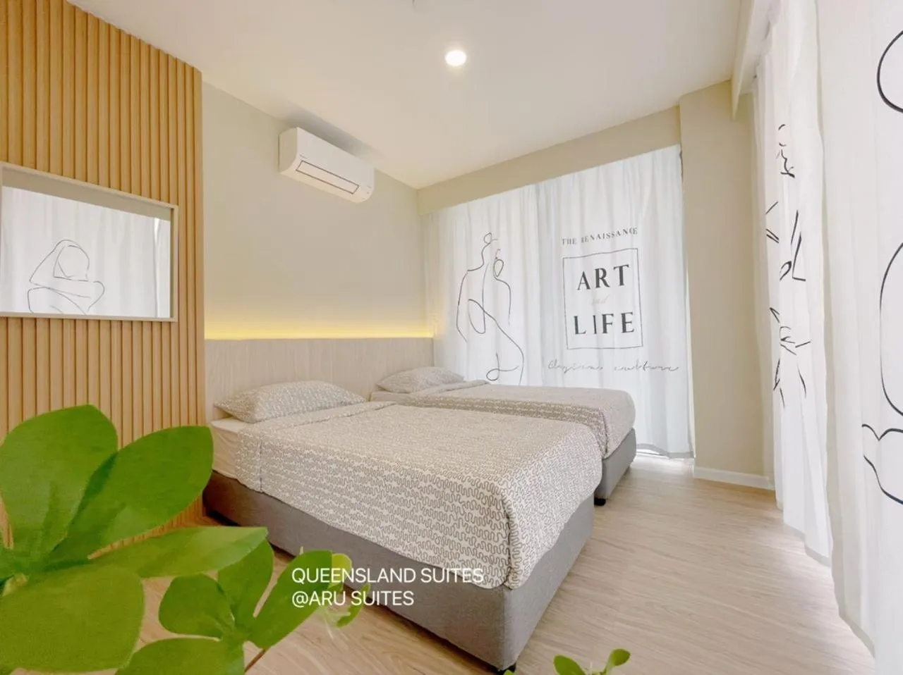 Bedroom, Bed in QUEENSLAND SUITES at Aru Suites, Kota Kinabalu