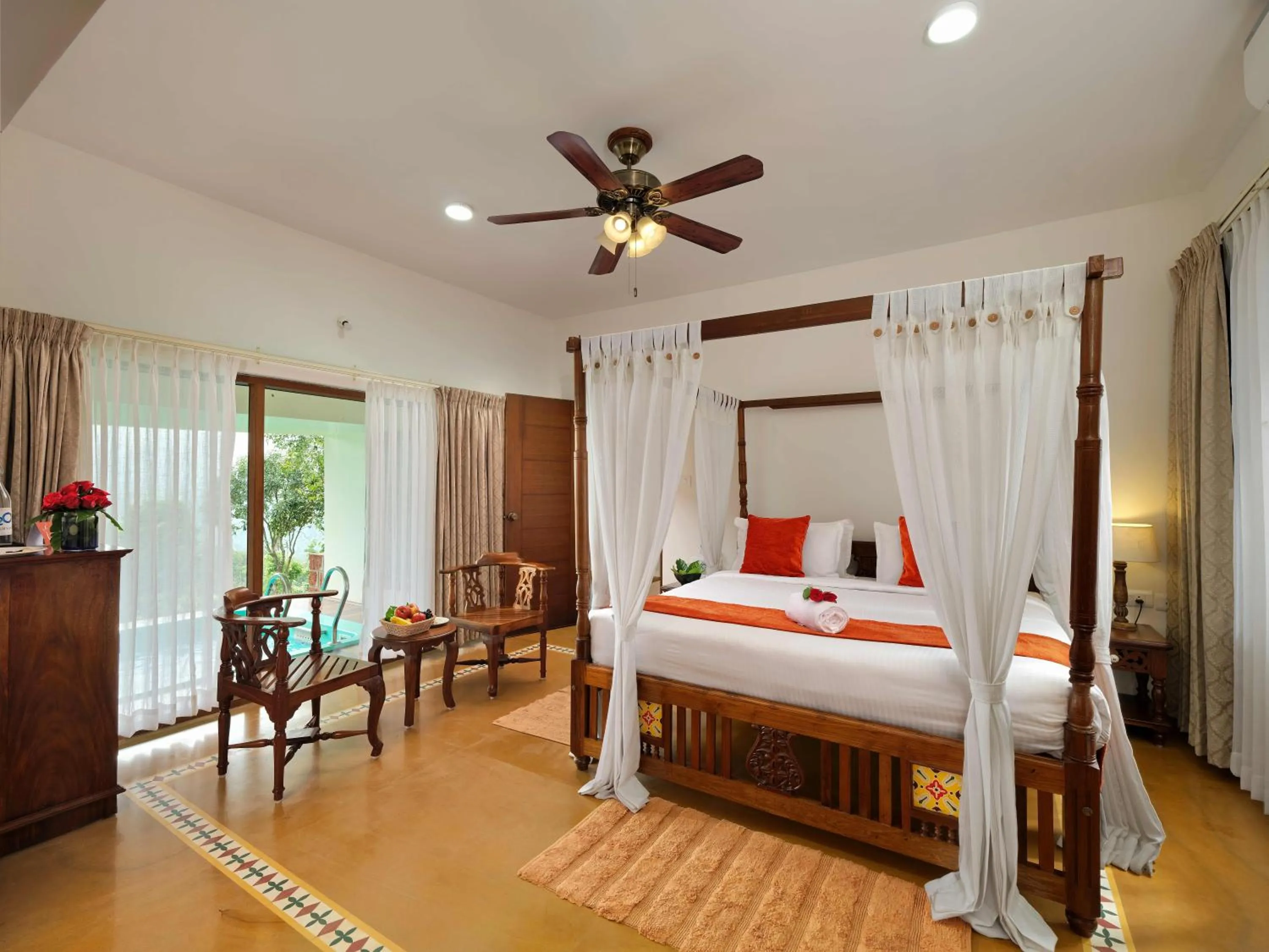 Photo of the whole room, Bed in Trishvam Tapovana