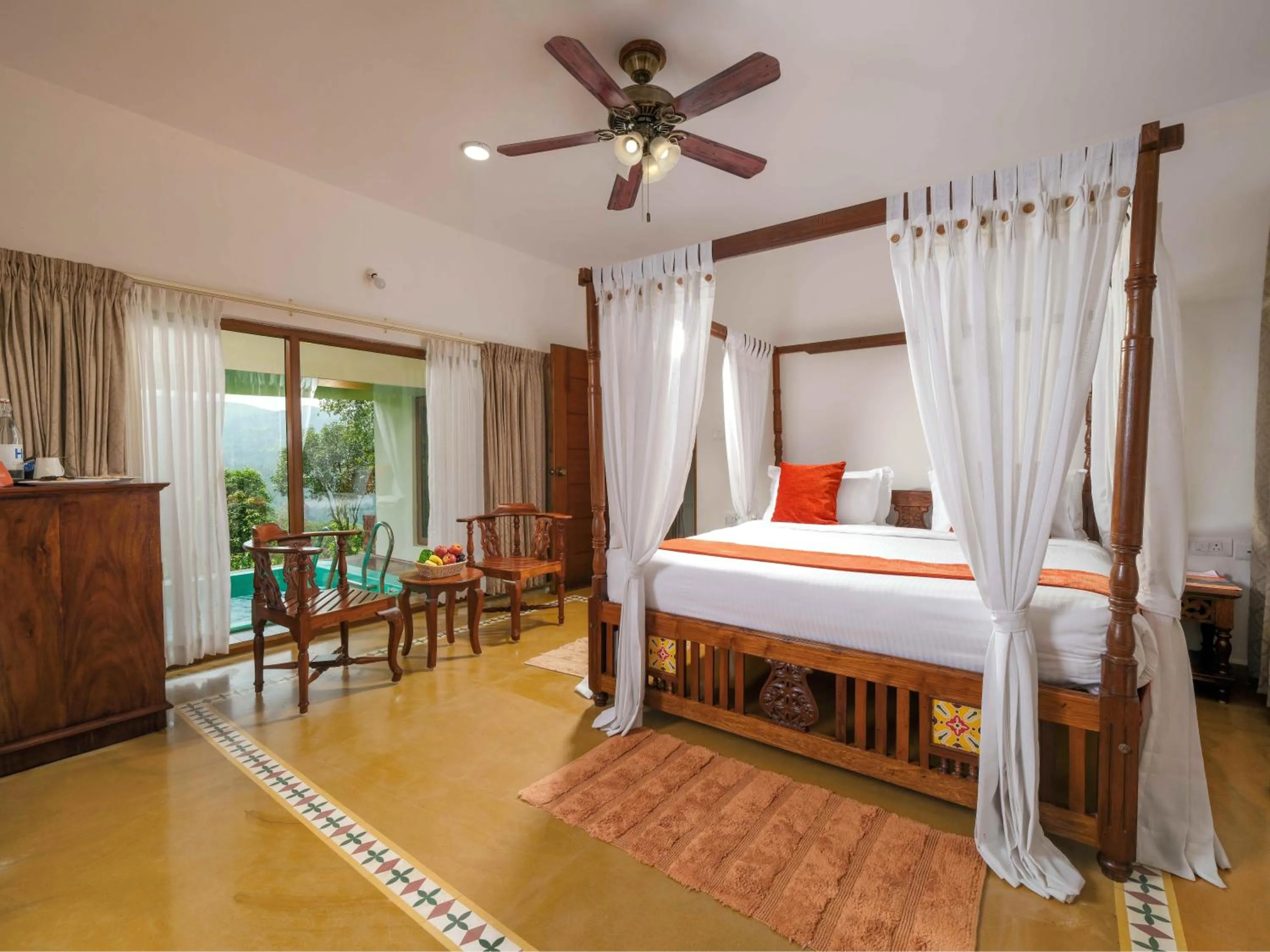 Photo of the whole room, Bed in Trishvam Tapovana