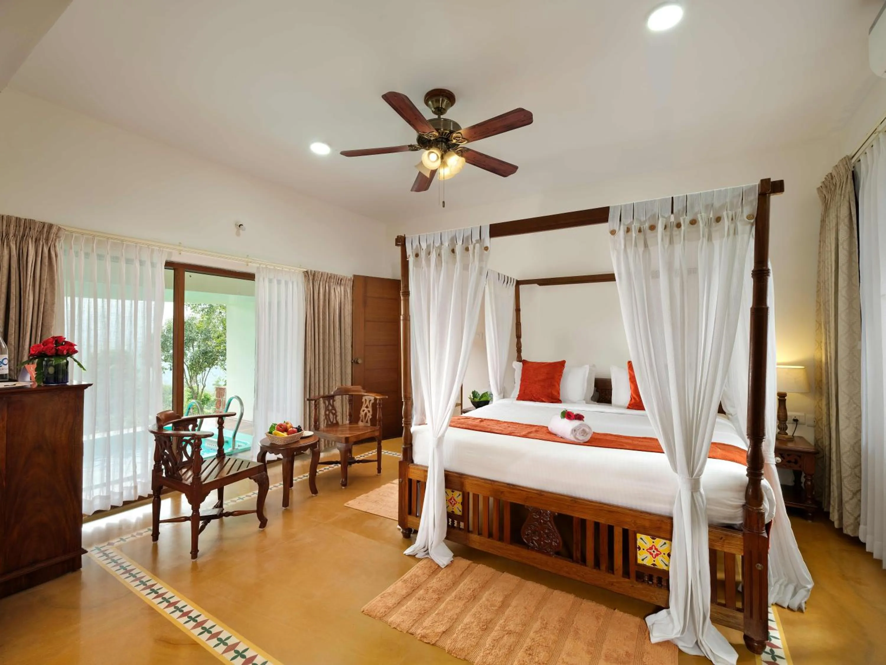 Photo of the whole room, Bed in Trishvam Tapovana