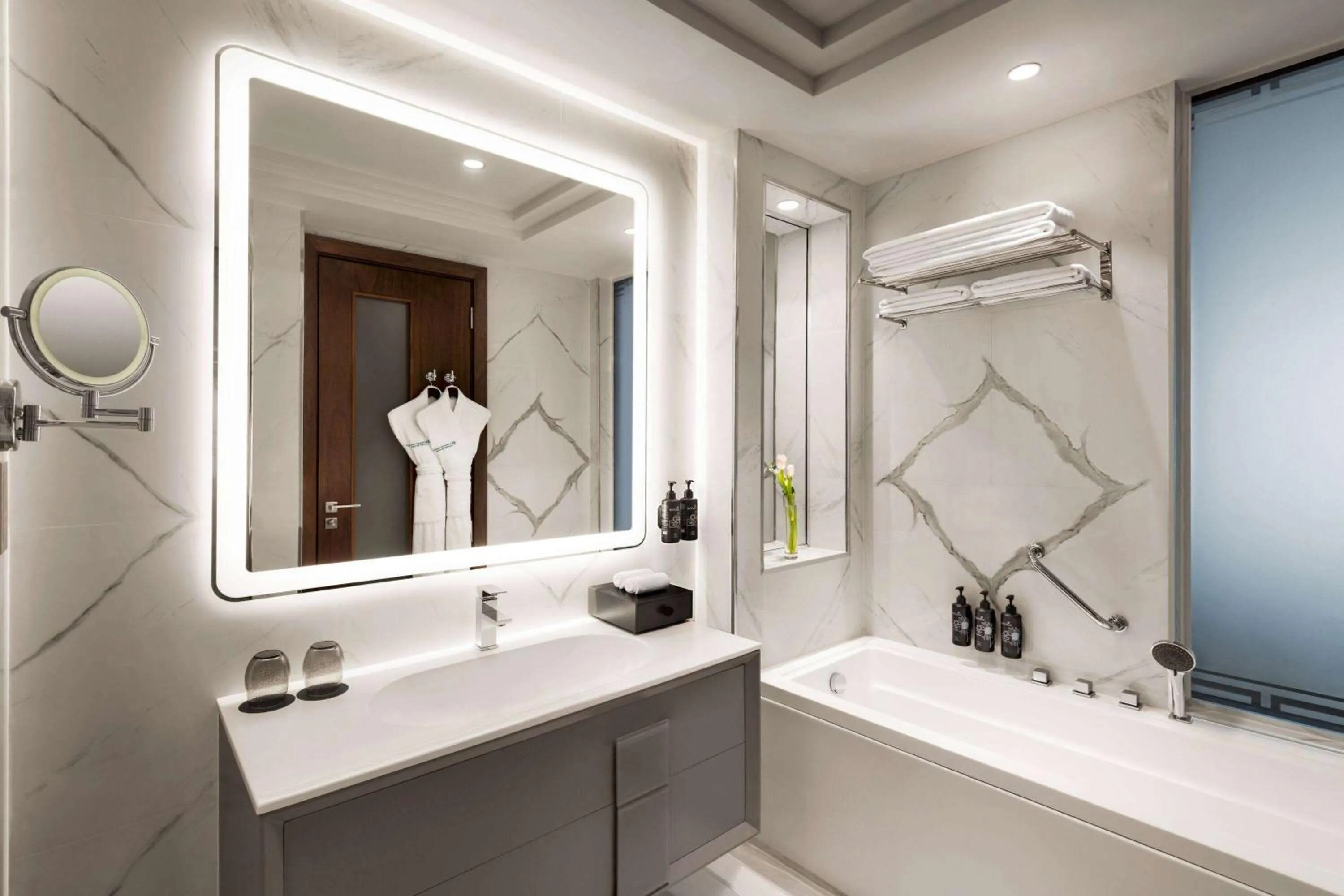 Bathroom in Wyndham Grand Doha West Bay Beach