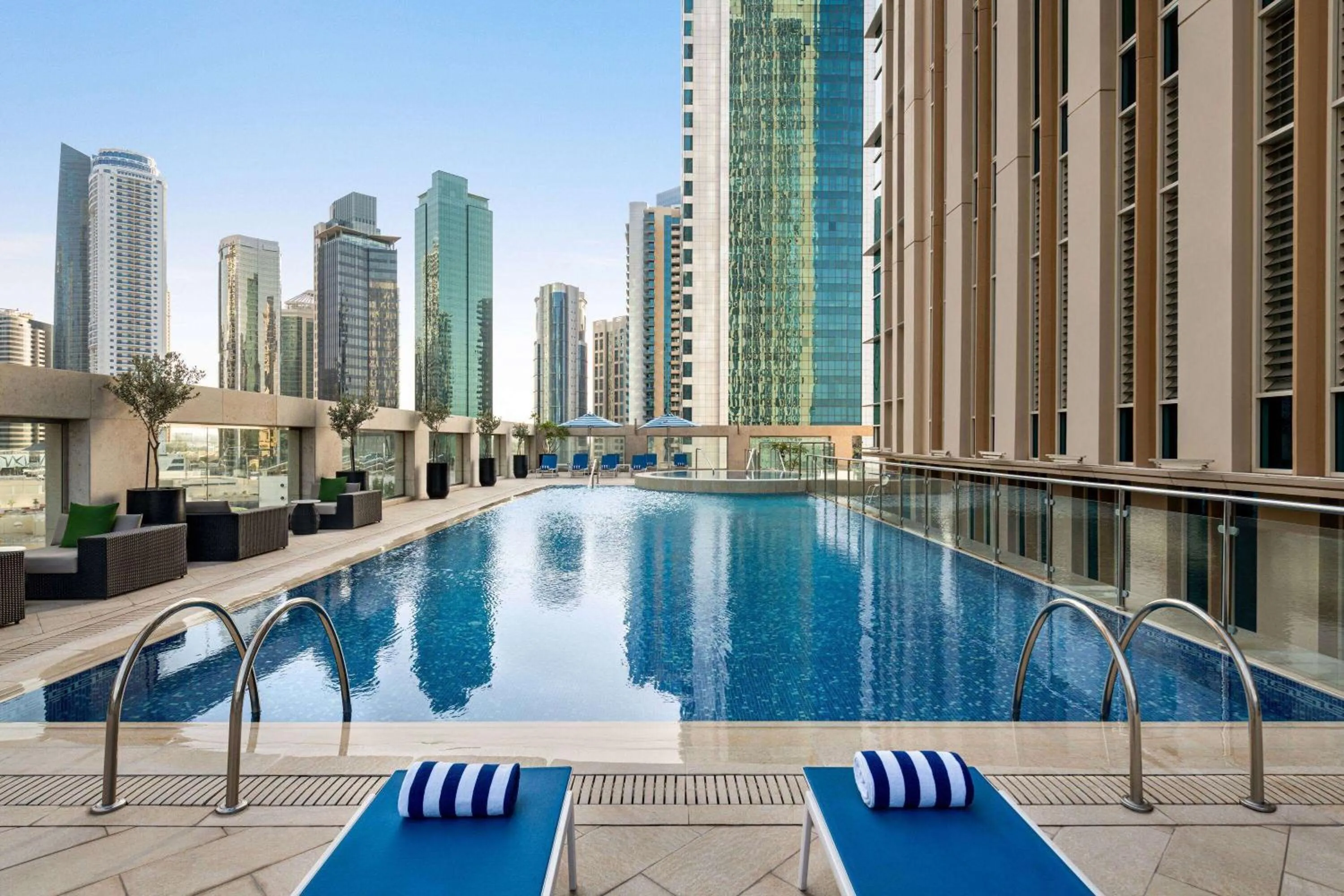 Swimming pool in Wyndham Grand Doha West Bay Beach