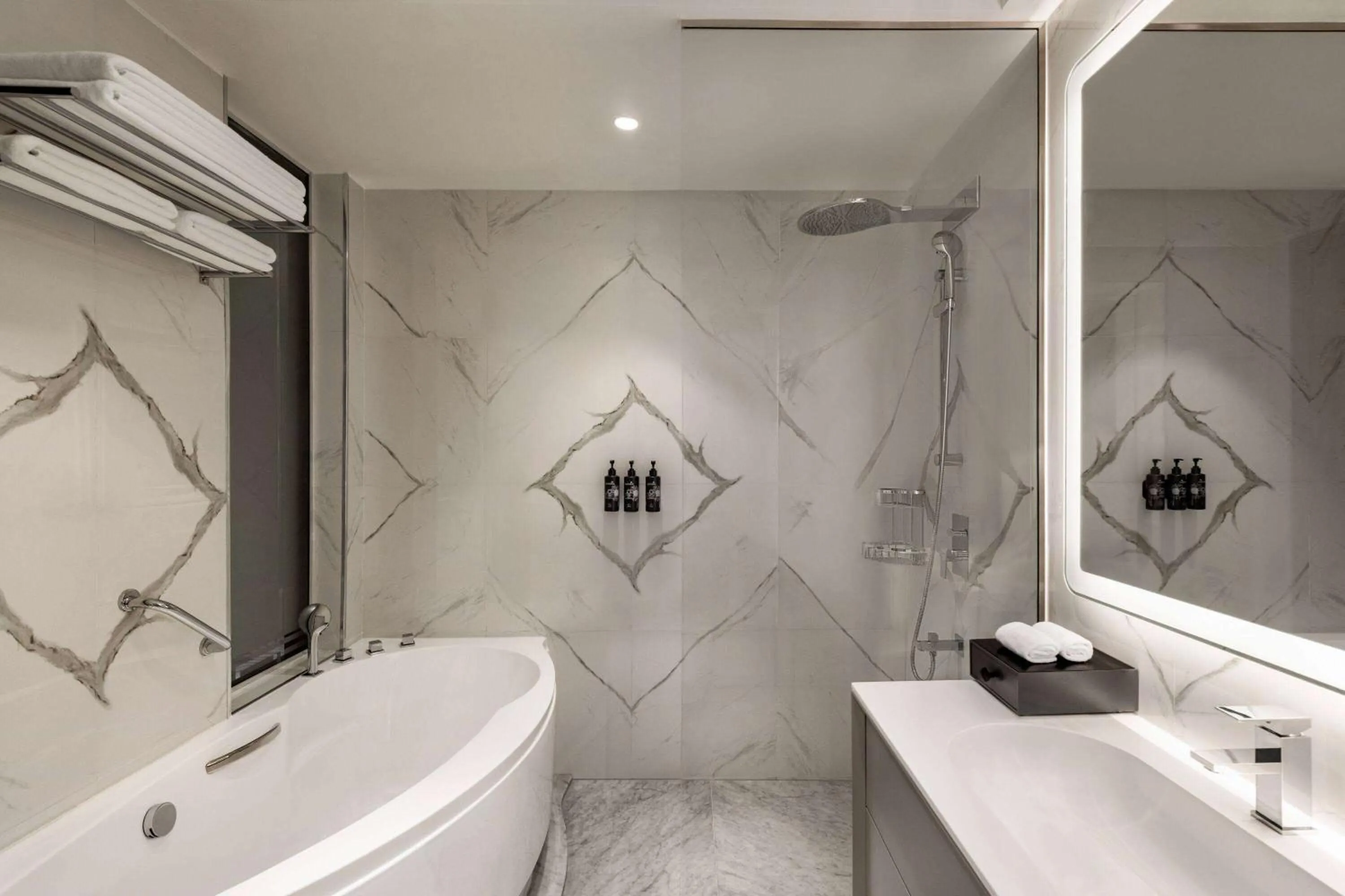 Bathroom in Wyndham Grand Doha West Bay Beach