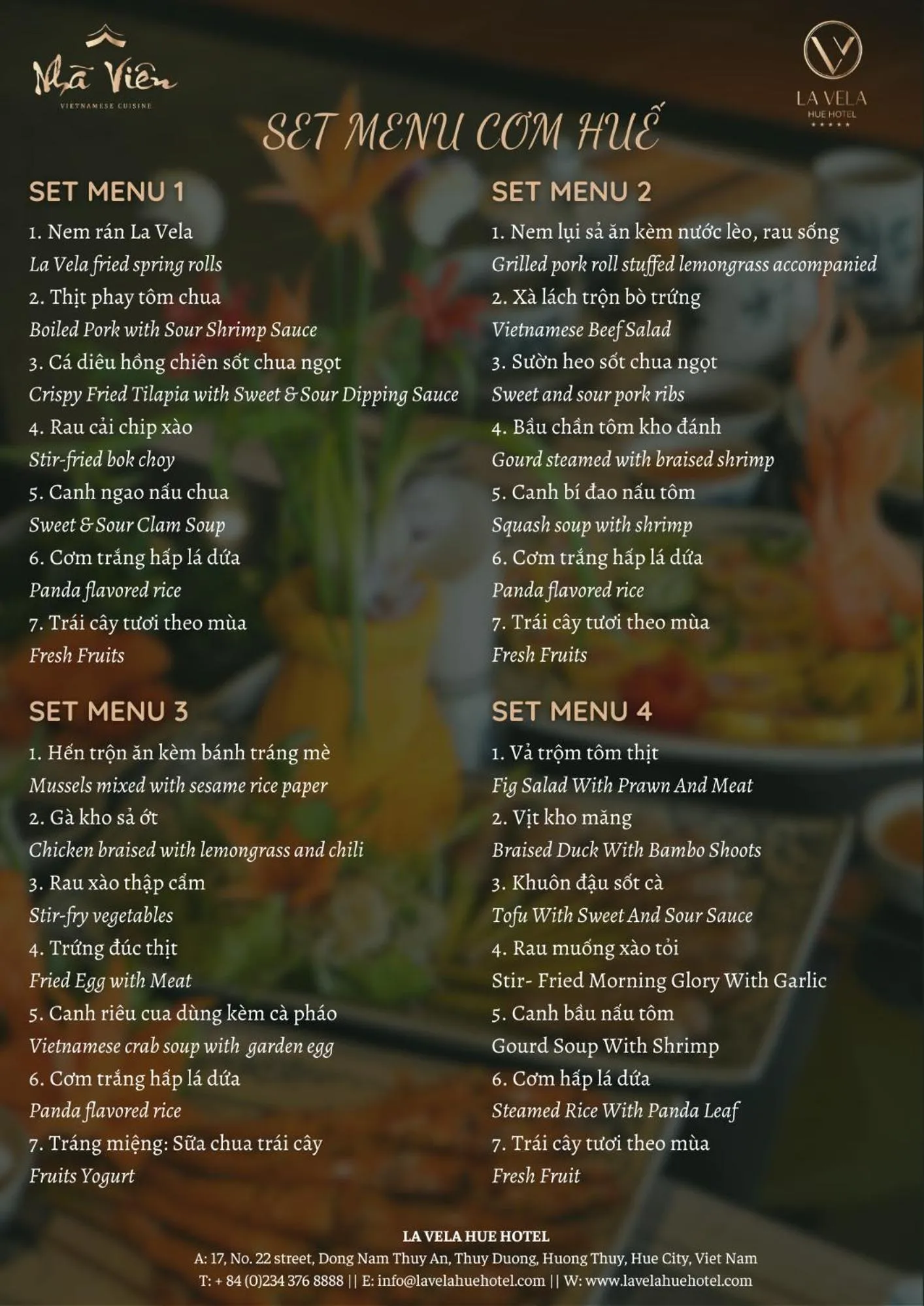 Restaurant/places to eat in La Vela Hue Hotel