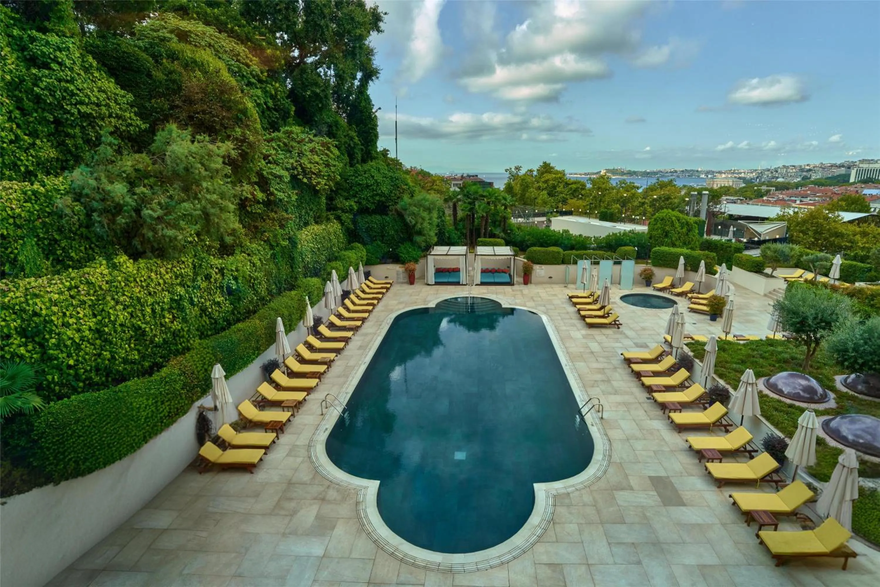 Pool view in Conrad Istanbul Bosphorus