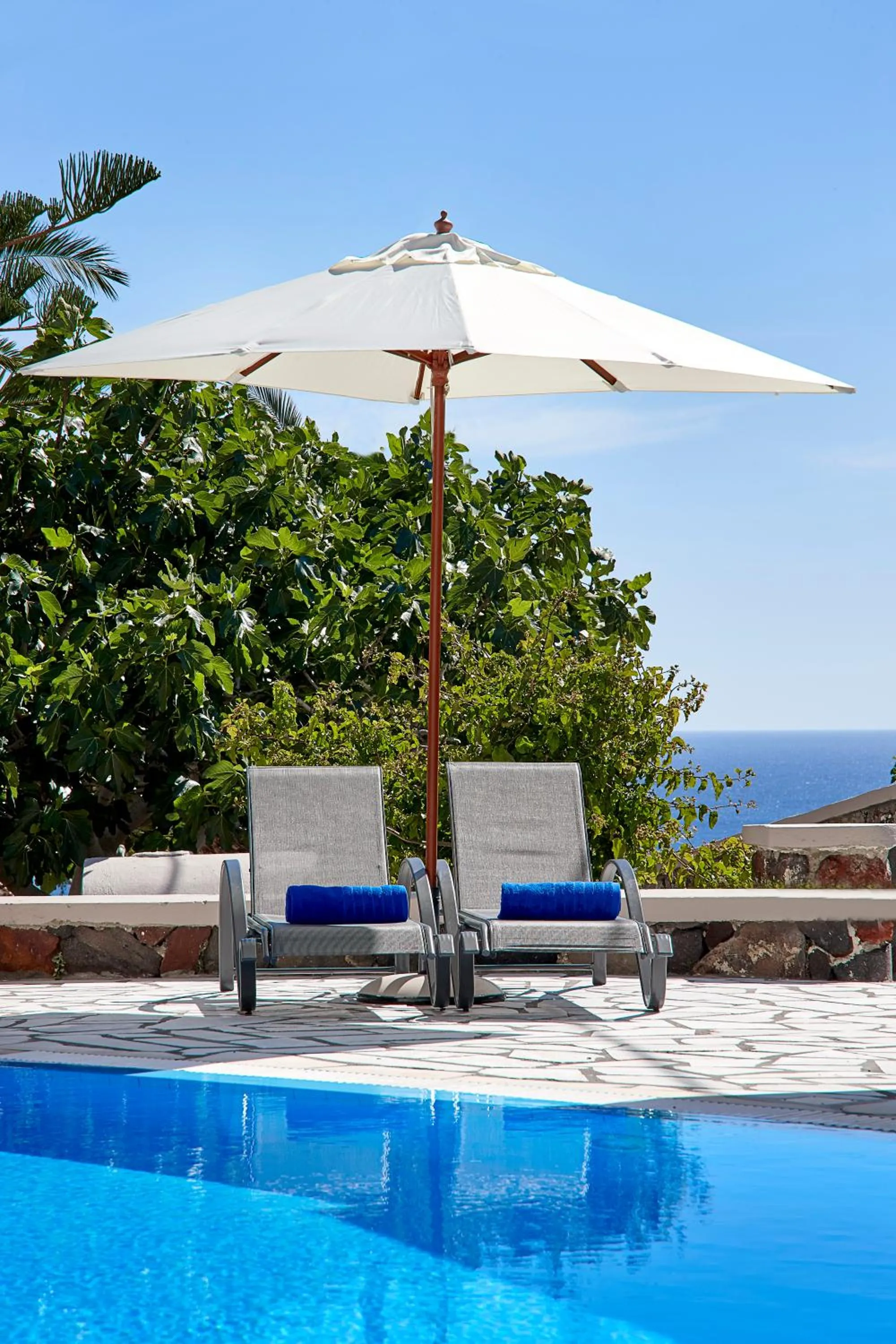 Pool view in Terra Blue Santorini