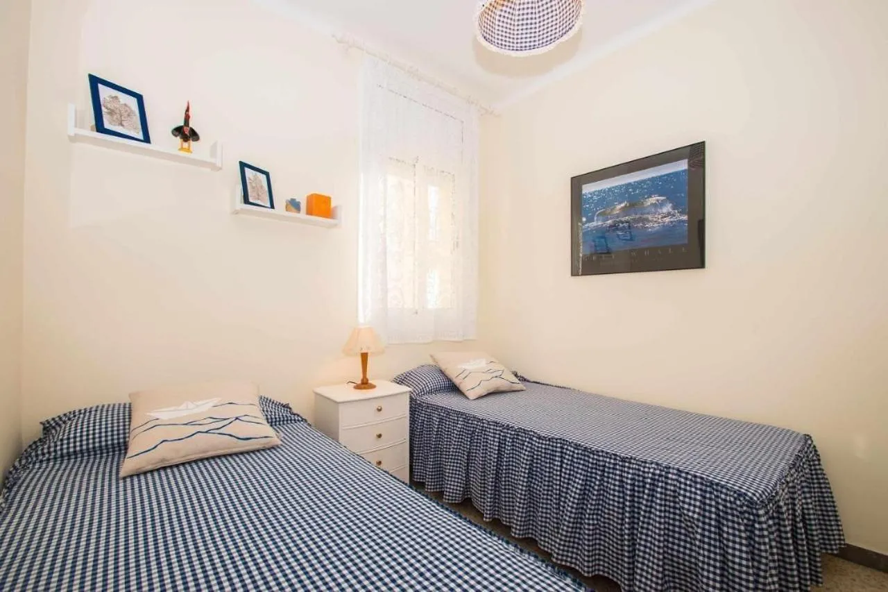 Living room, Bed in Maresme Beach Apartment