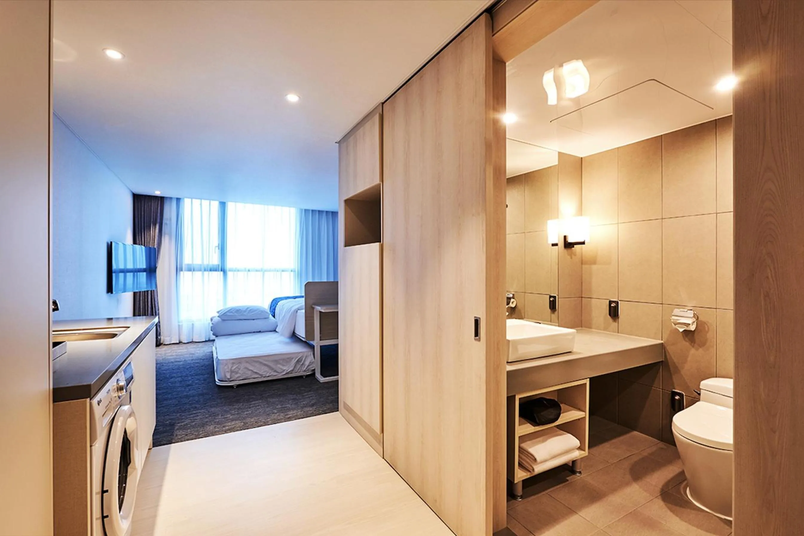 Bed in Jeju Pureun Hotel