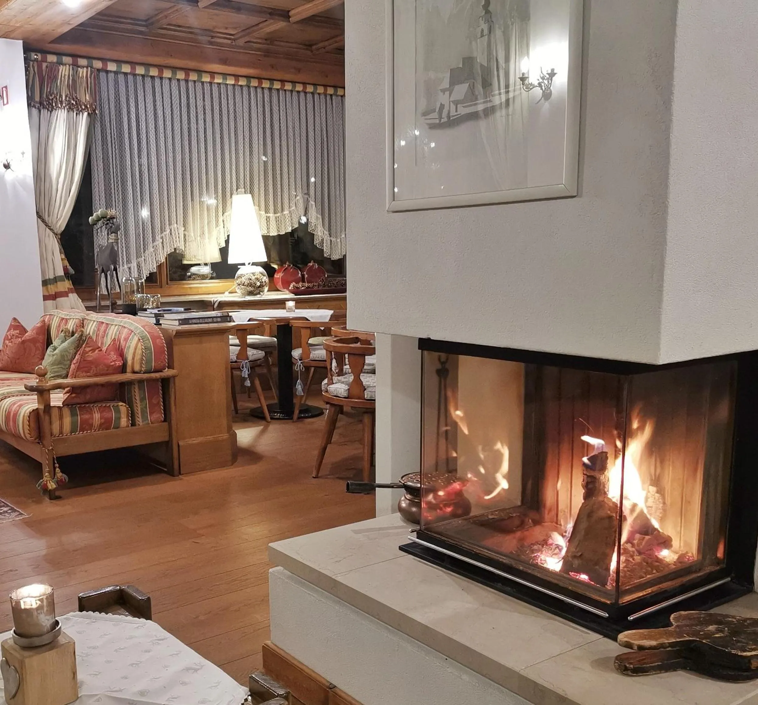 fireplace in Parkhotel Ladinia