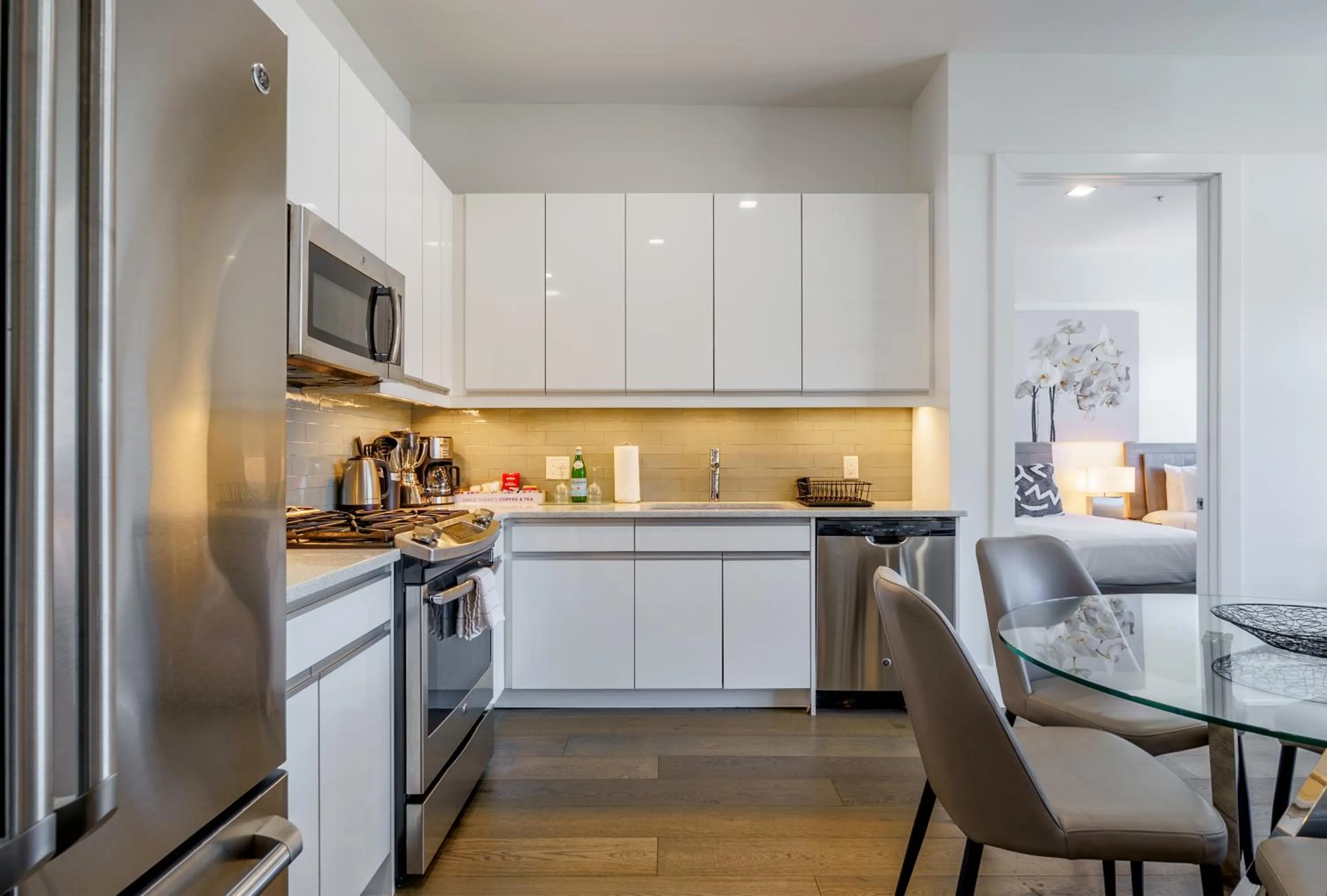 Dining area in Dharma Home Suites Hoboken