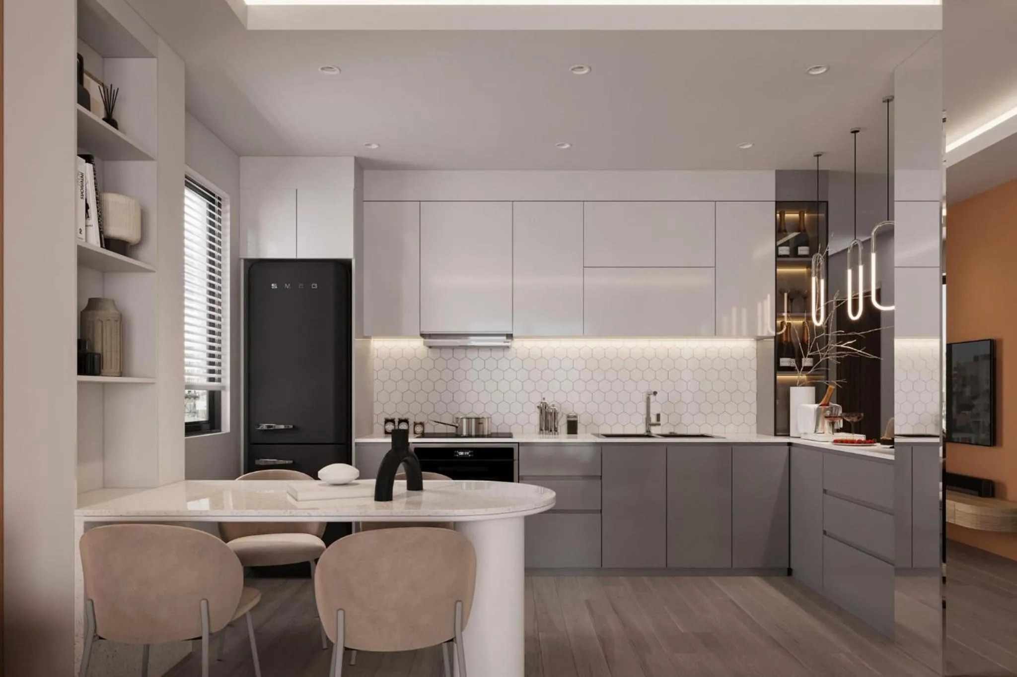 Kitchen or kitchenette in Cat Ba Seoul 2 Hotel & Apartment