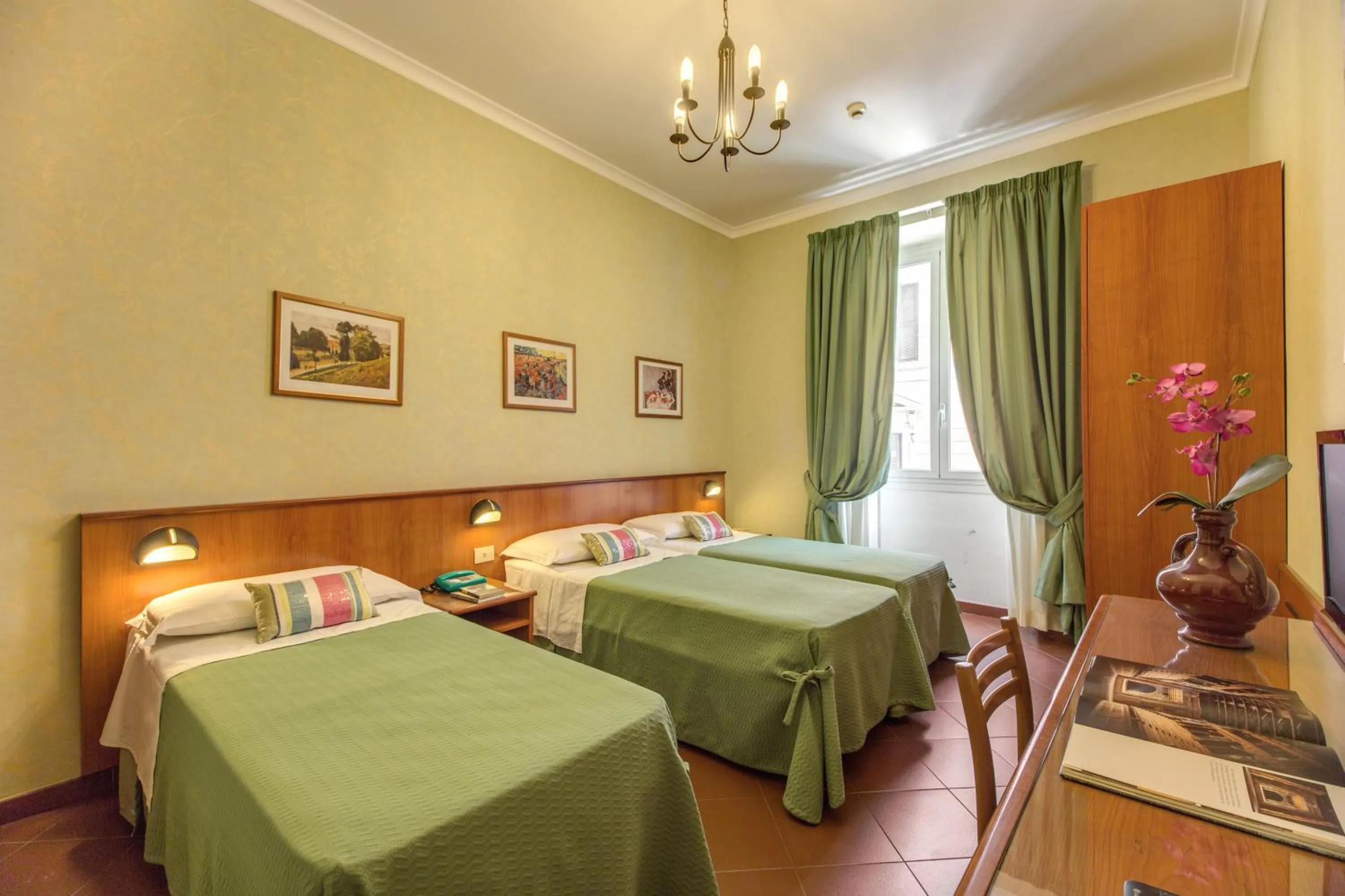 Spring, Bed in Hotel Corona