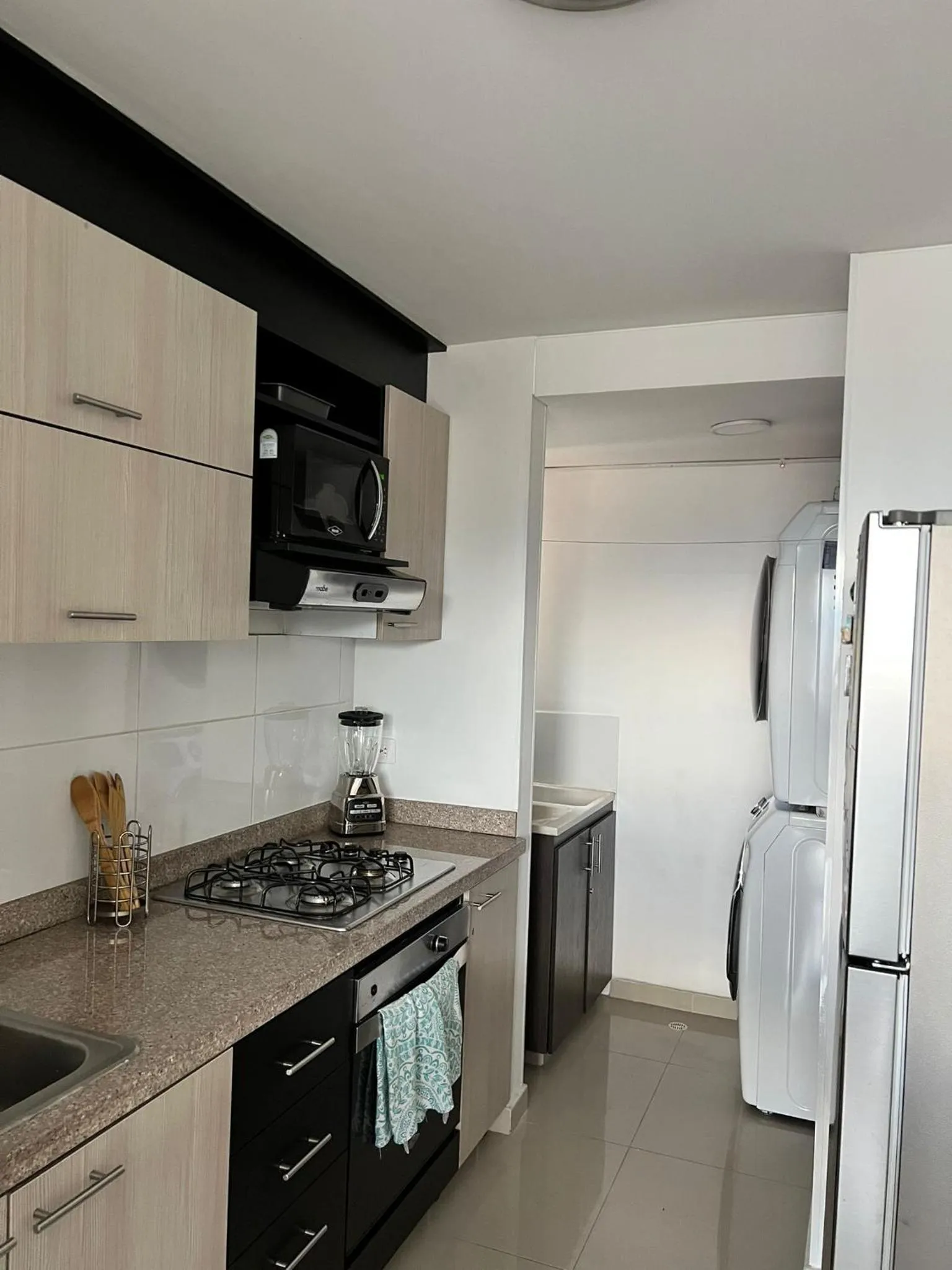 Kitchen or kitchenette in Valle del lili cozy apartment