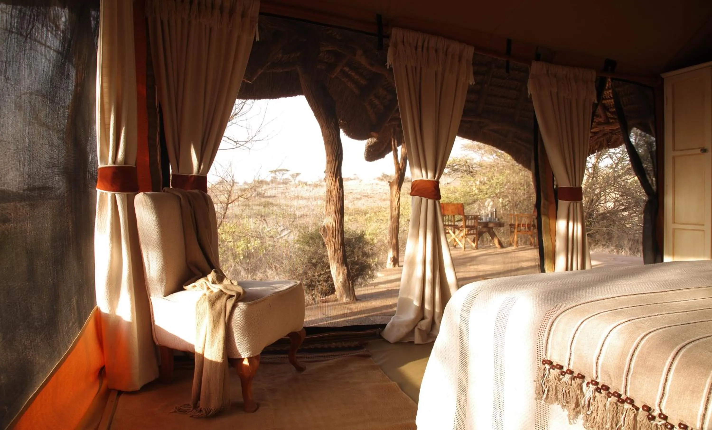 View (from property/room), Bed in Elewana Lewa Safari Camp