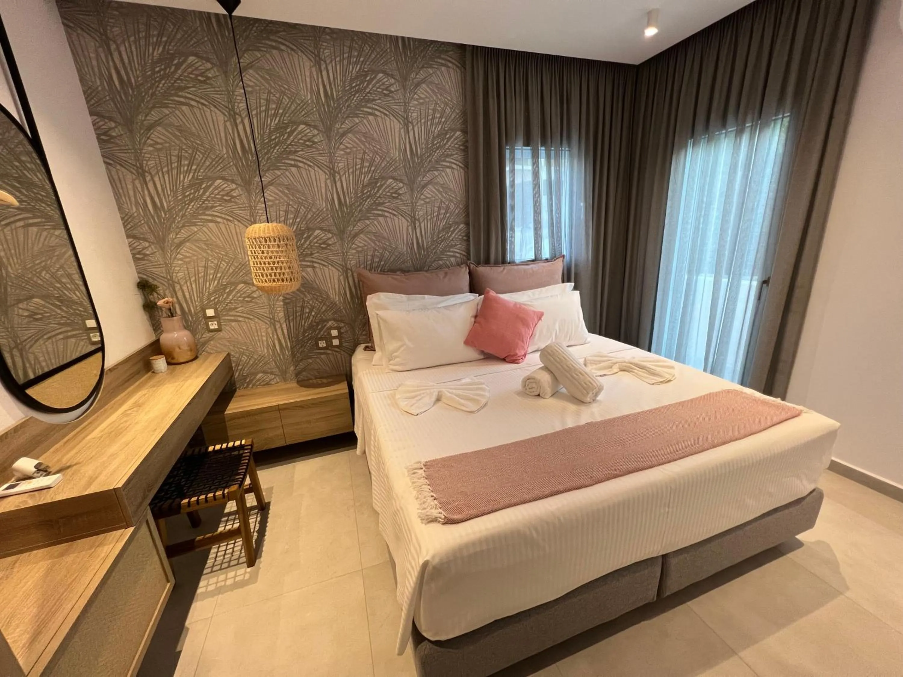 Bed in Aelia Apartments