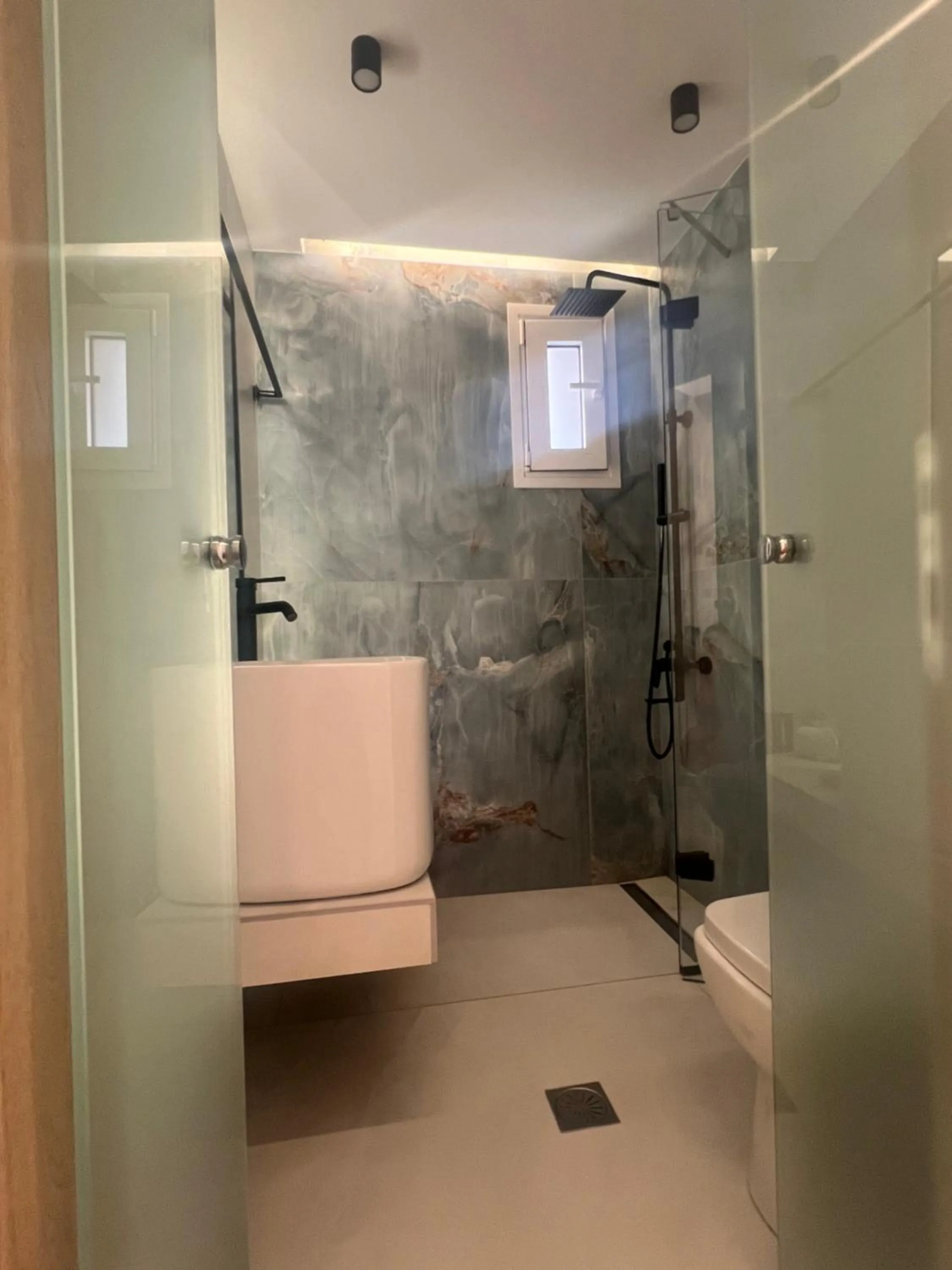 Shower in Aelia Apartments