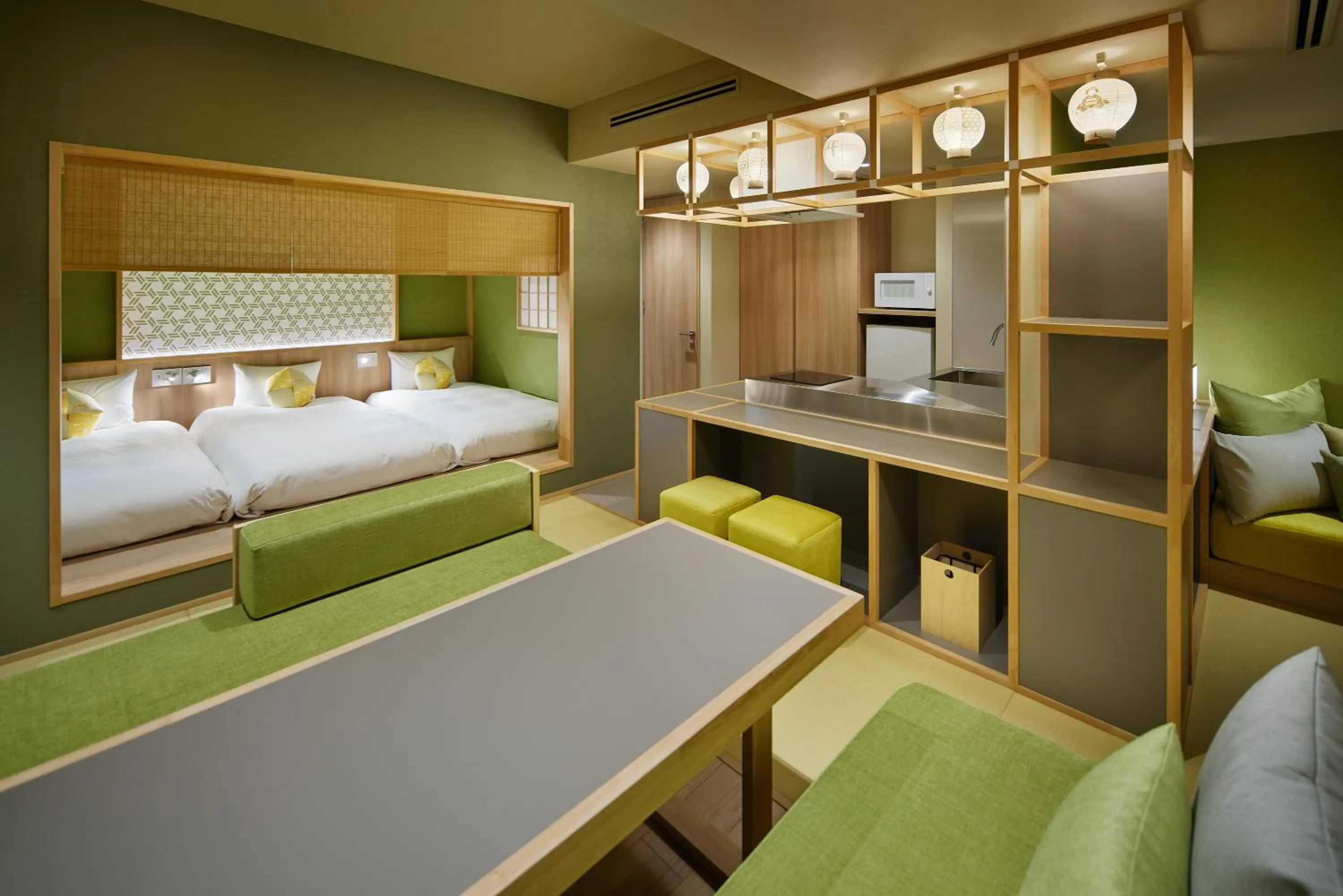 Living room, Bed in OMO5 Kyoto Gion by Hoshino Resorts