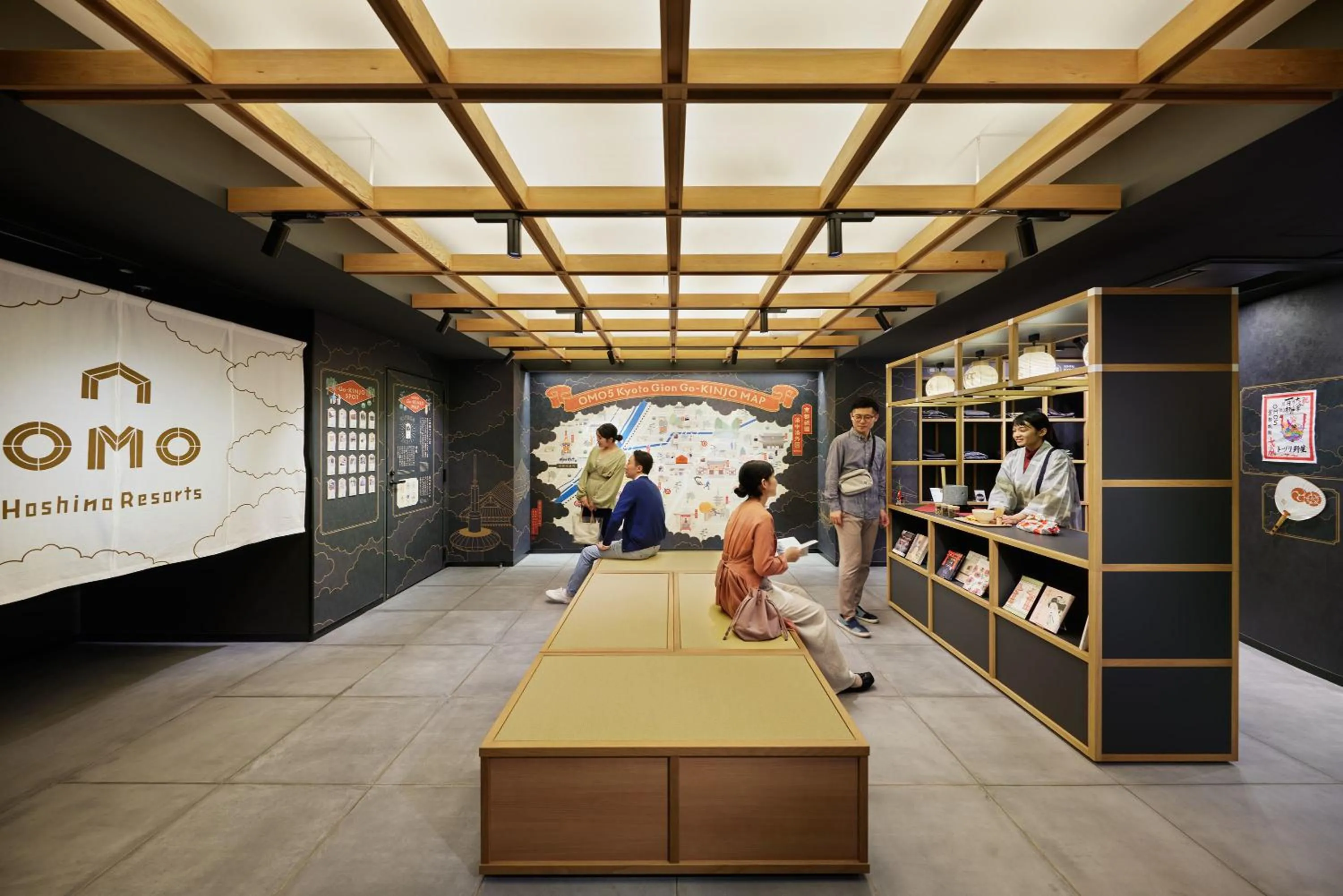 Communal lounge/ TV room in OMO5 Kyoto Gion by Hoshino Resorts
