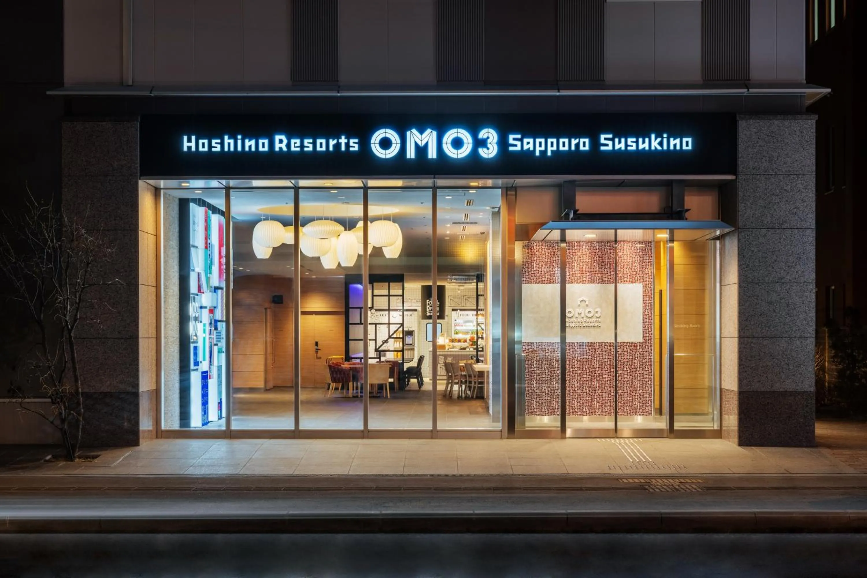 Property building in OMO3 Sapporo Susukino by Hoshino Resorts