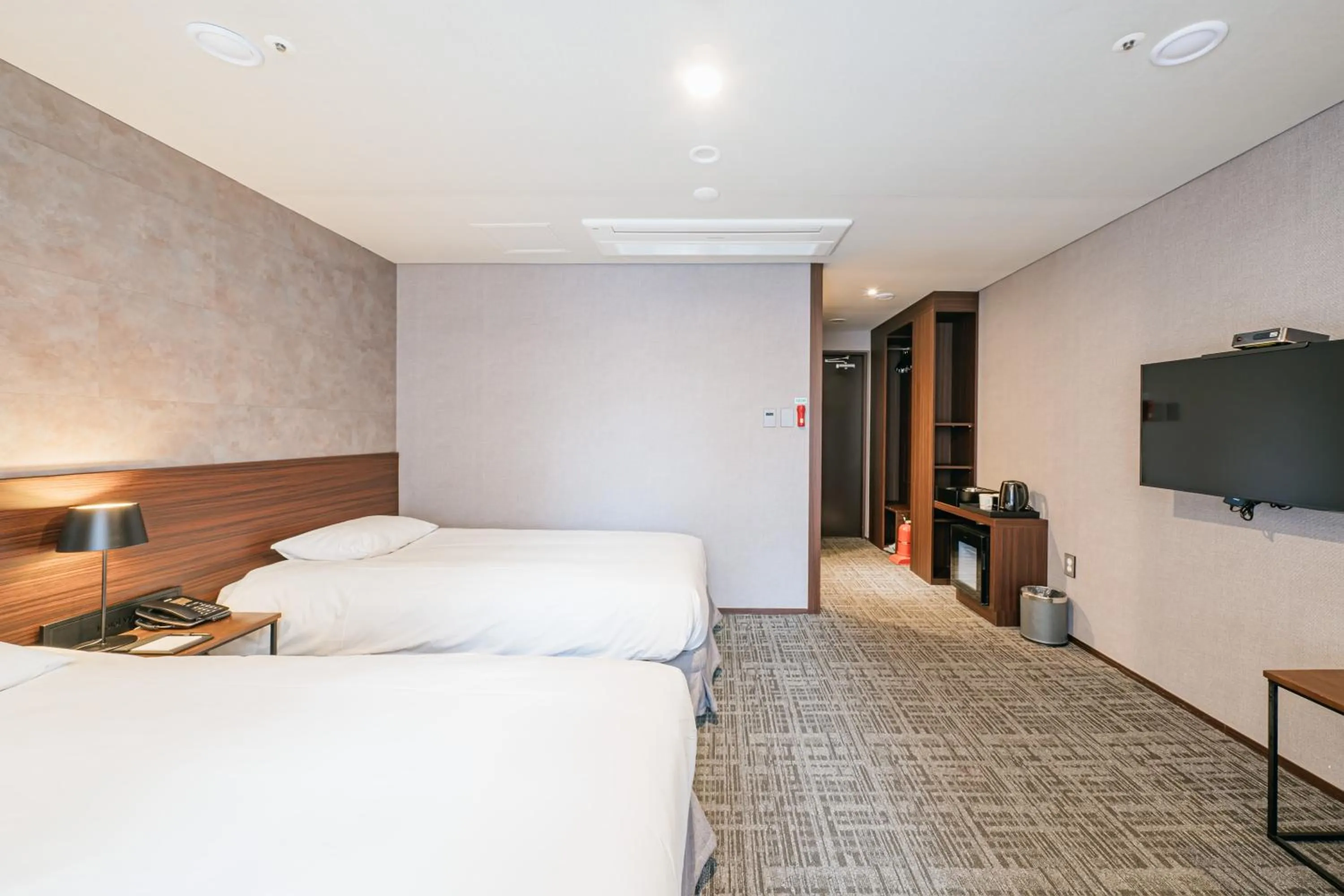 Photo of the whole room, Bed in Hotel With City