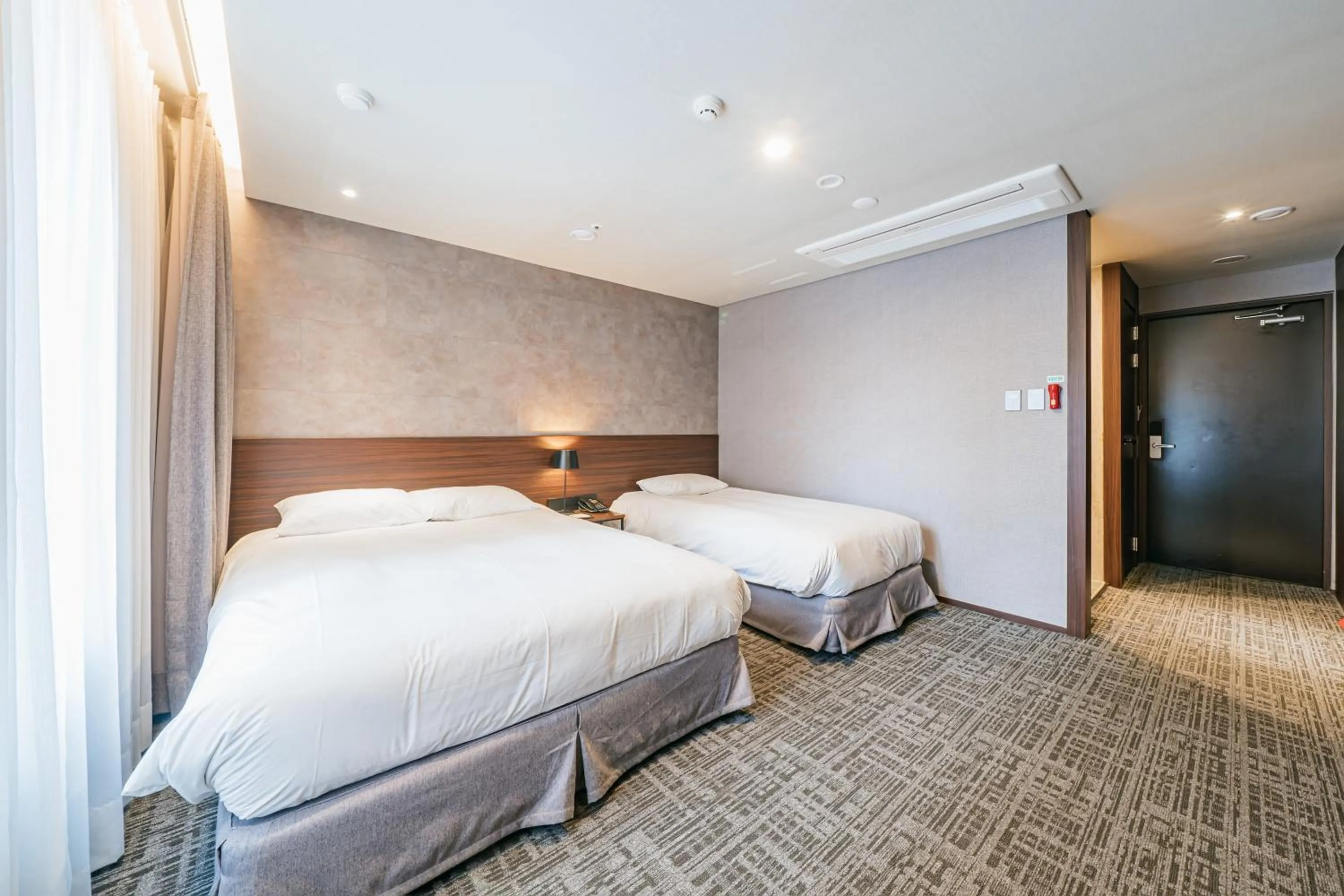 Photo of the whole room, Bed in Hotel With City